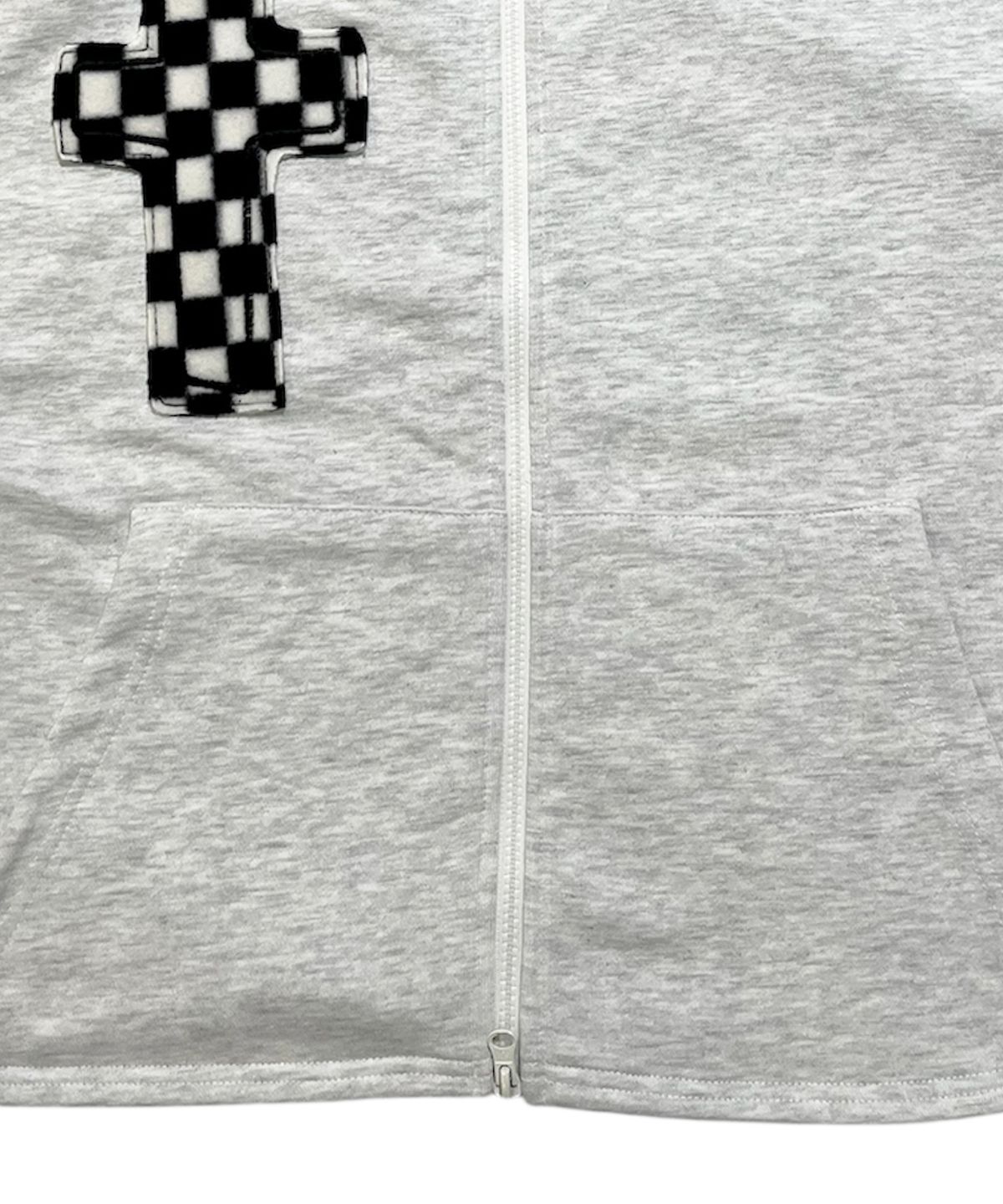 스케이터락(SK8ER ROCK) Neo Sweat Hood Zip-Up Vest ((white melange))