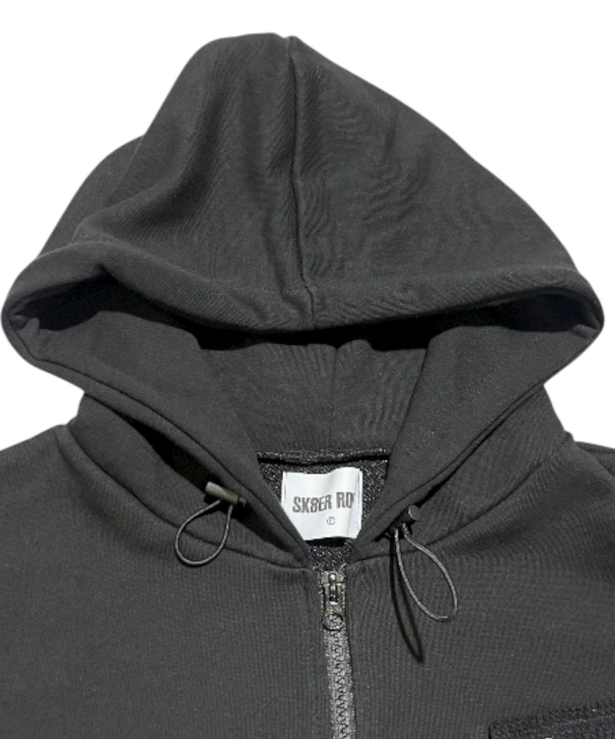 스케이터락(SK8ER ROCK) Neo Sweat Hood Zip-Up Vest ((black))
