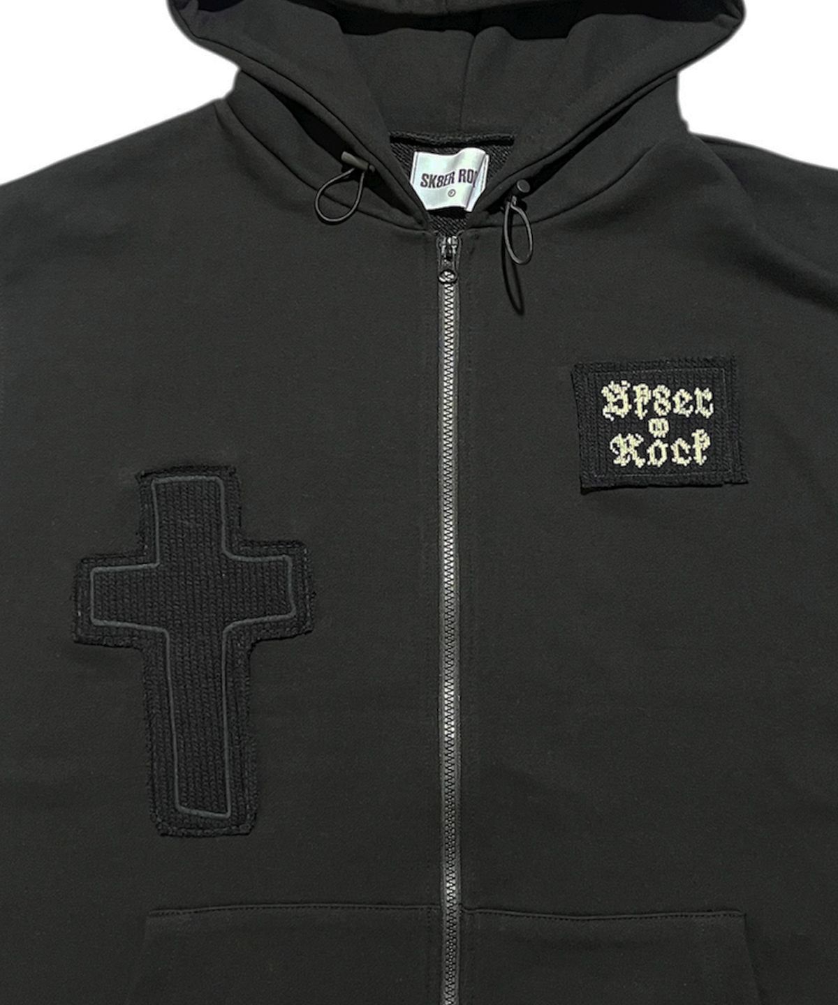 스케이터락(SK8ER ROCK) Neo Sweat Hood Zip-Up Vest ((black))