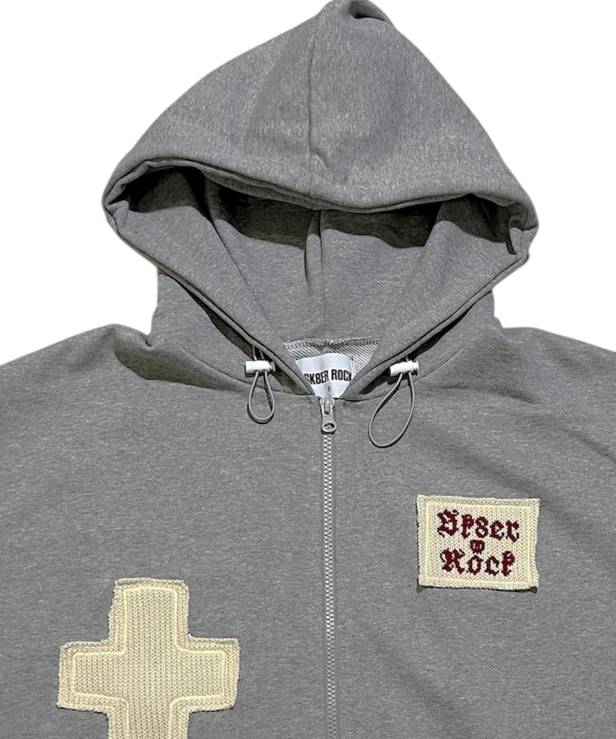 스케이터락(SK8ER ROCK) Neo Sweat Hood Zip-Up Vest ((melange gray))