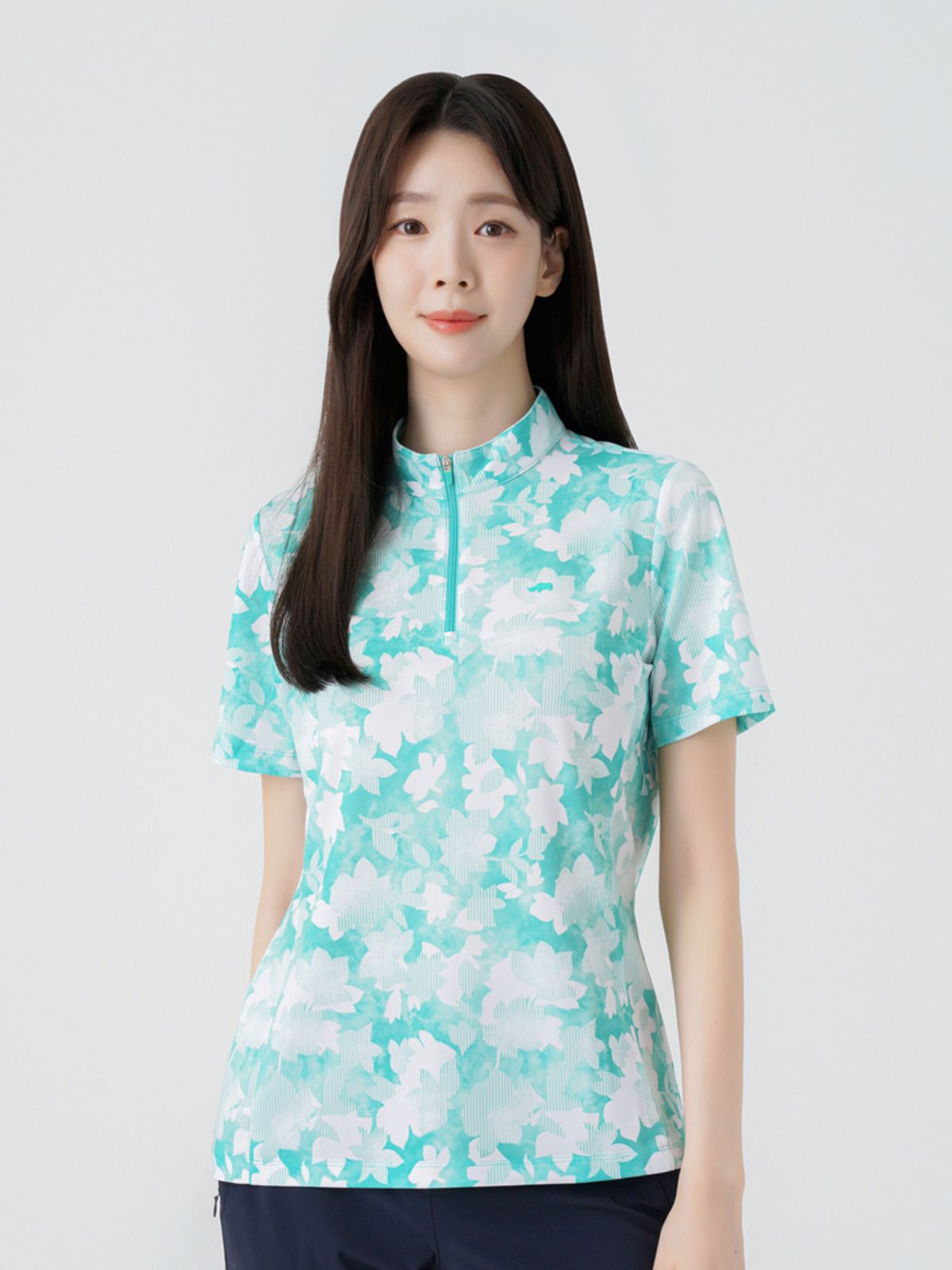 피에이티(PAT) 플라워패턴 반집업 티셔츠_1I65405