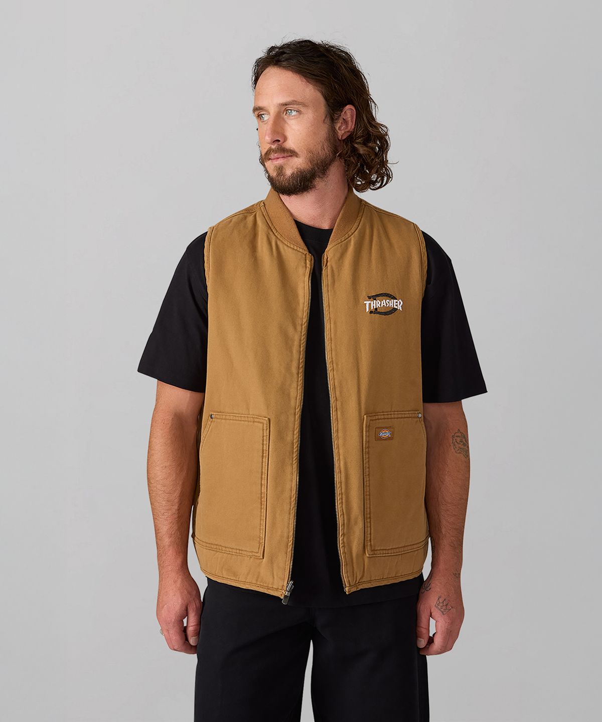 디키즈(DICKIES) 디키즈 X 트레셔 릴렉스드 베스트 Brown Duck