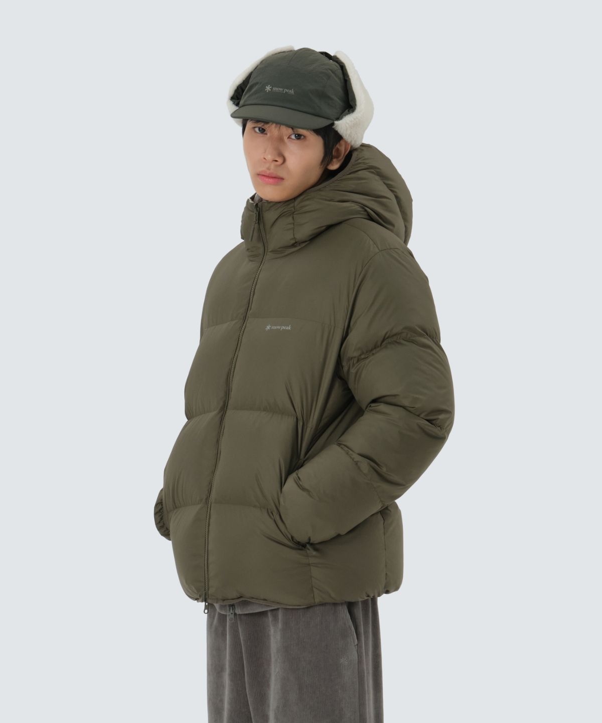 스노우피크 어패럴(SNOWPEAK APPAREL) 에어노바 퍼텍스 리버시블 후드 헤비 다운 자켓 (S25WUPDJ14) Yellow Khaki
