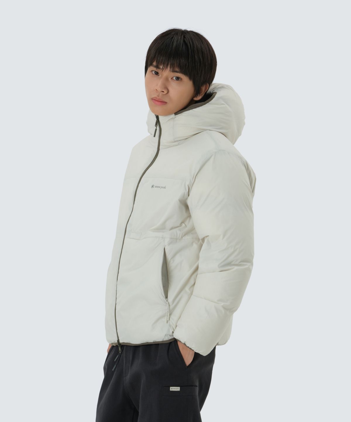 스노우피크 어패럴(SNOWPEAK APPAREL) 에어노바 퍼텍스 리버시블 후드 헤비 다운 자켓 (S25WUPDJ14) Yellow Khaki