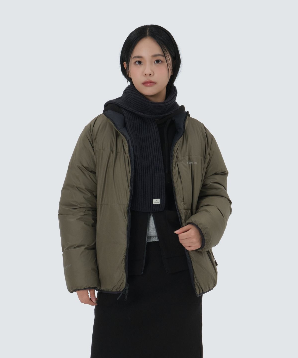 스노우피크 어패럴(SNOWPEAK APPAREL) 에어노바 퍼텍스 리버시블 스탠드넥 헤비 다운 자켓 (S25WMPDJ16) Black