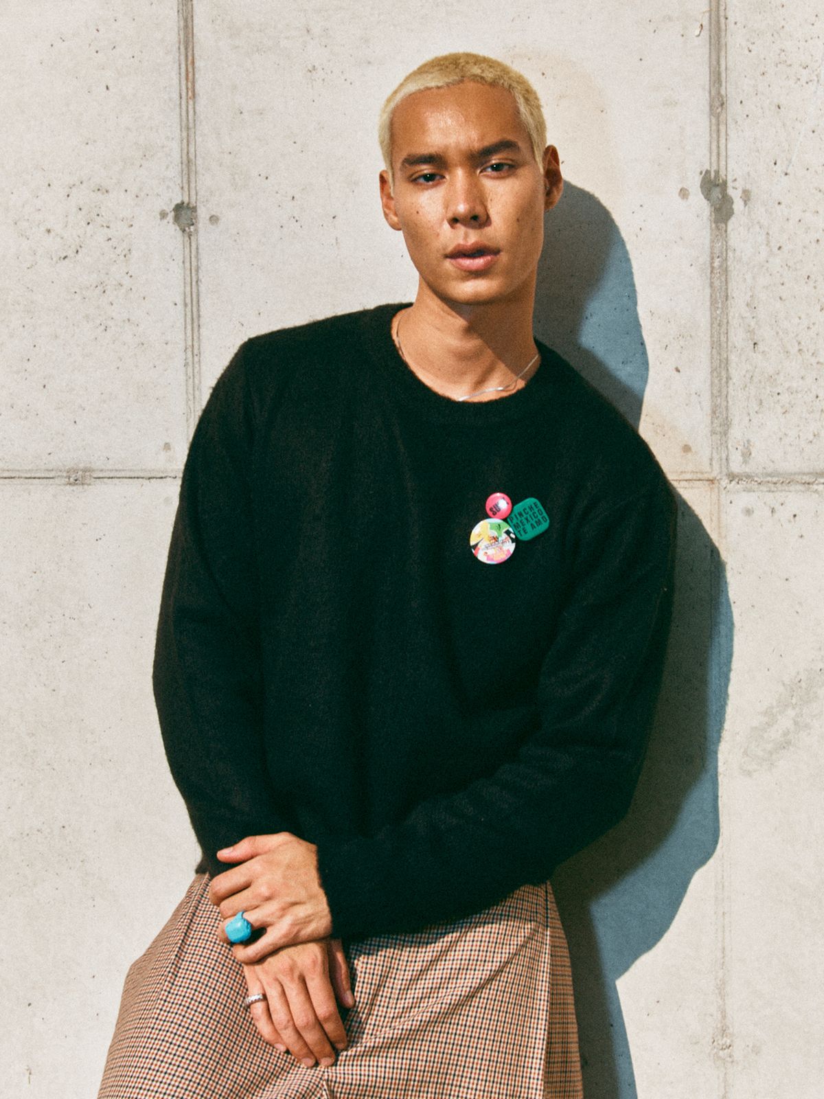 하이타이드 프랭키(HIGHTIDEFRANKIE) Frankie 3 Pins Round Knit Black