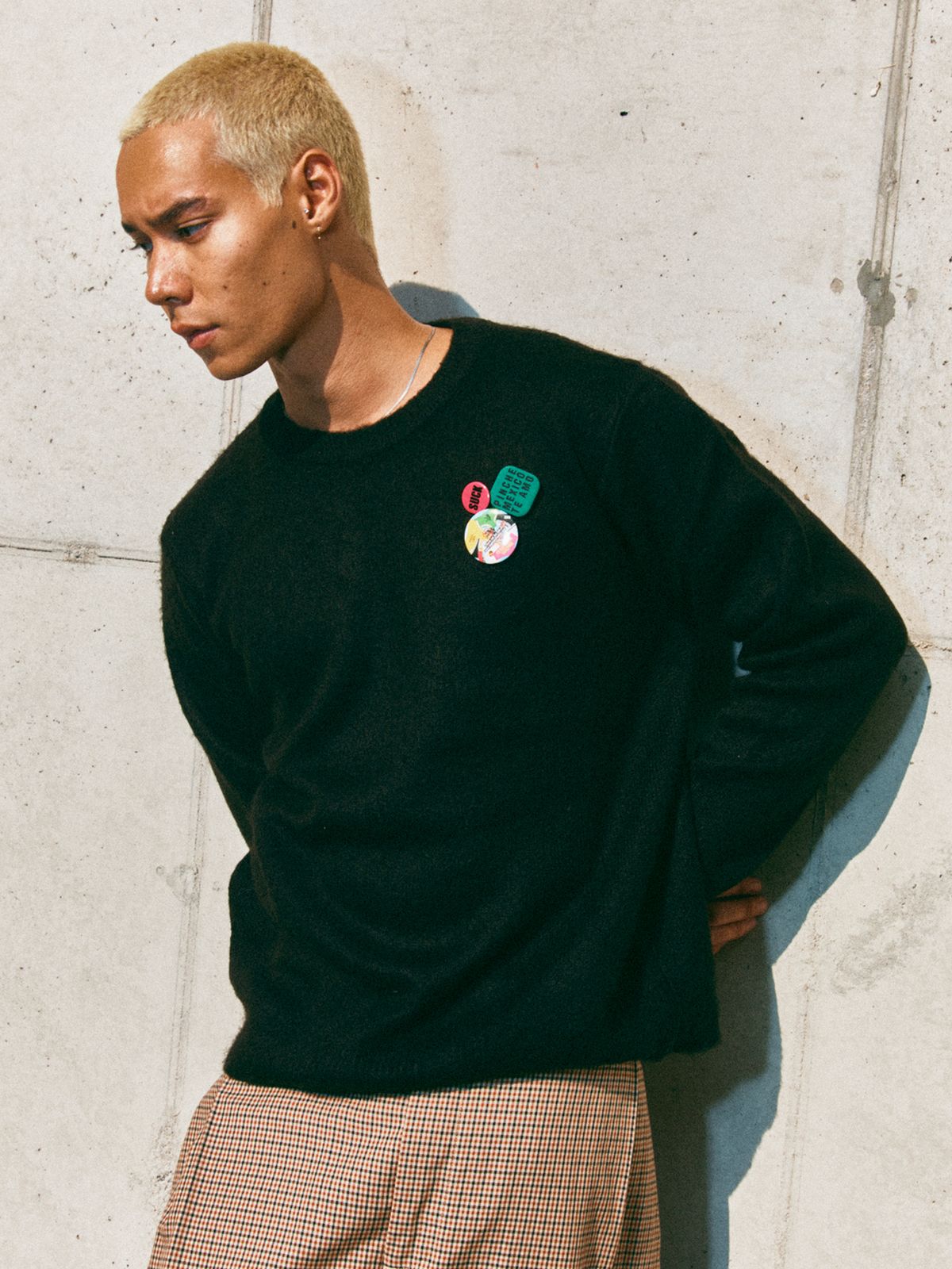 하이타이드 프랭키(HIGHTIDEFRANKIE) Frankie 3 Pins Round Knit Black