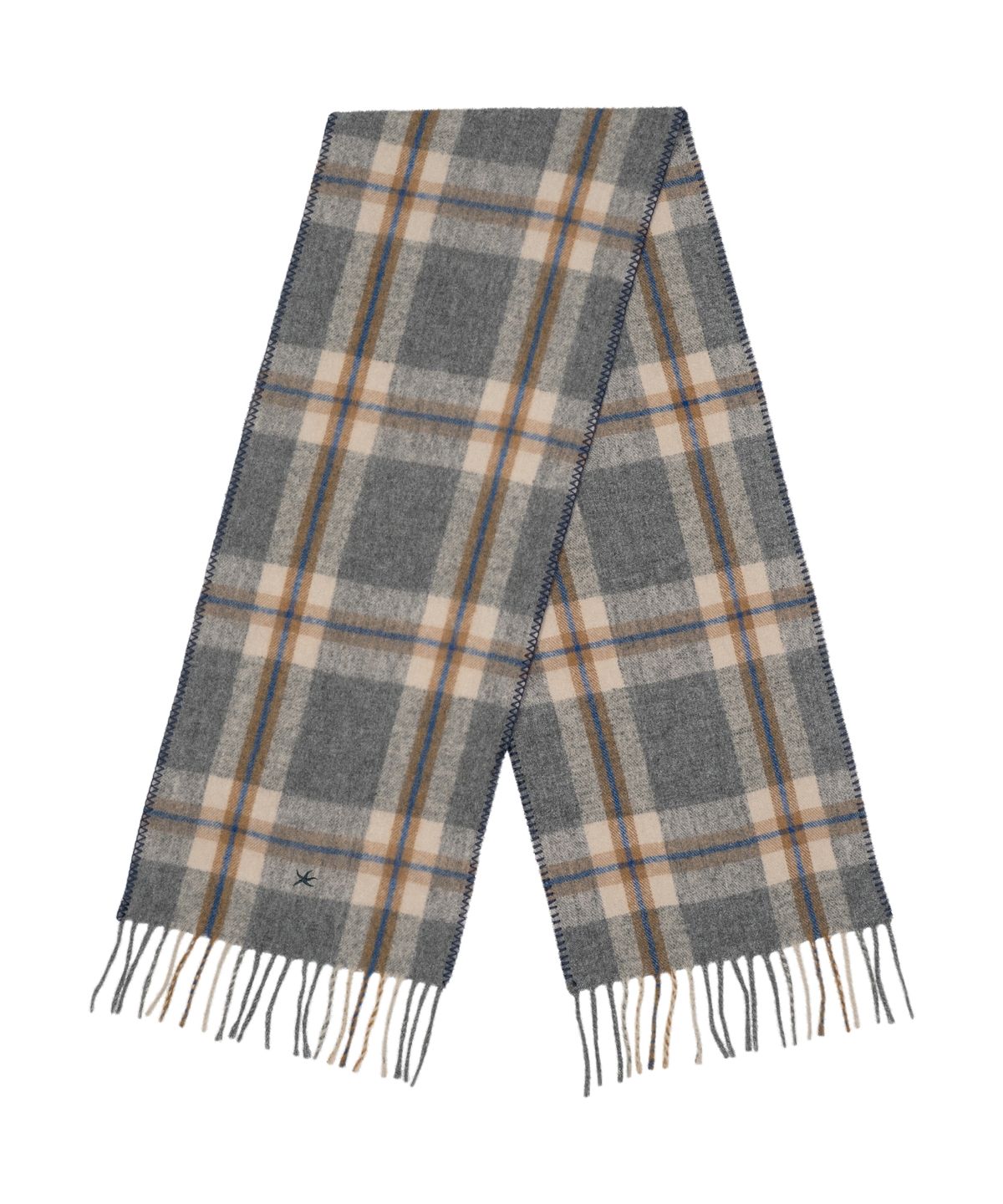 더콜디스트모먼트(THE COLDEST MOMENT) TCM mini logo check muffler (grey/blue)