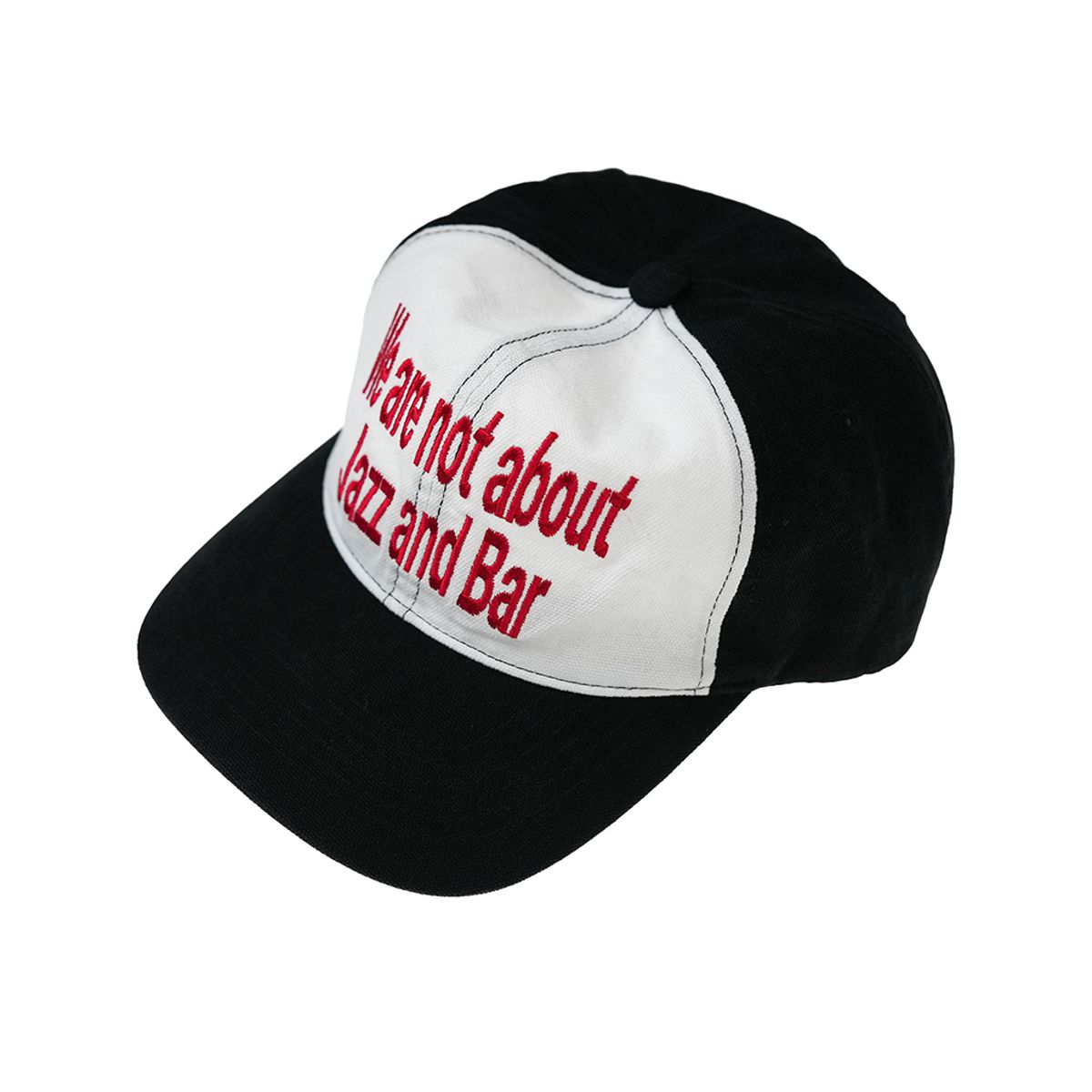 재즈앤바(JAZZ&BAR) 6 Panel Washed Logo Cap - WNJB (Black & White)