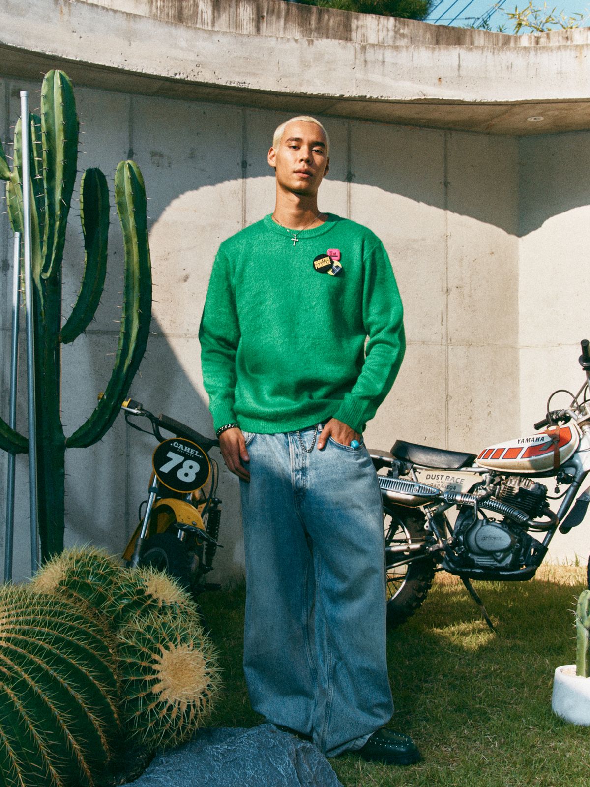 하이타이드 프랭키(HIGHTIDEFRANKIE) Frankie 3 Pins Round Knit Green