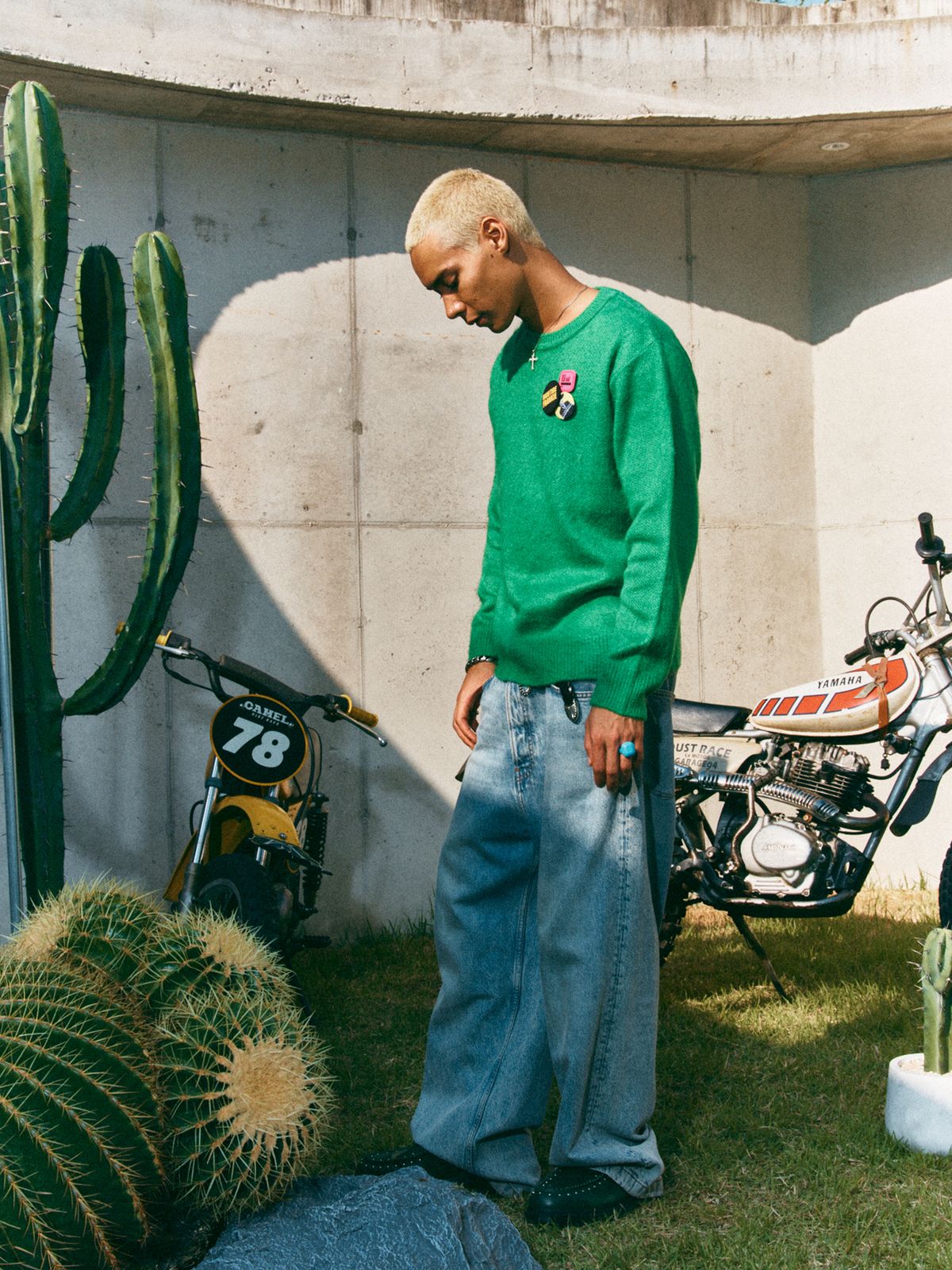 하이타이드 프랭키(HIGHTIDEFRANKIE) Frankie 3 Pins Round Knit Green