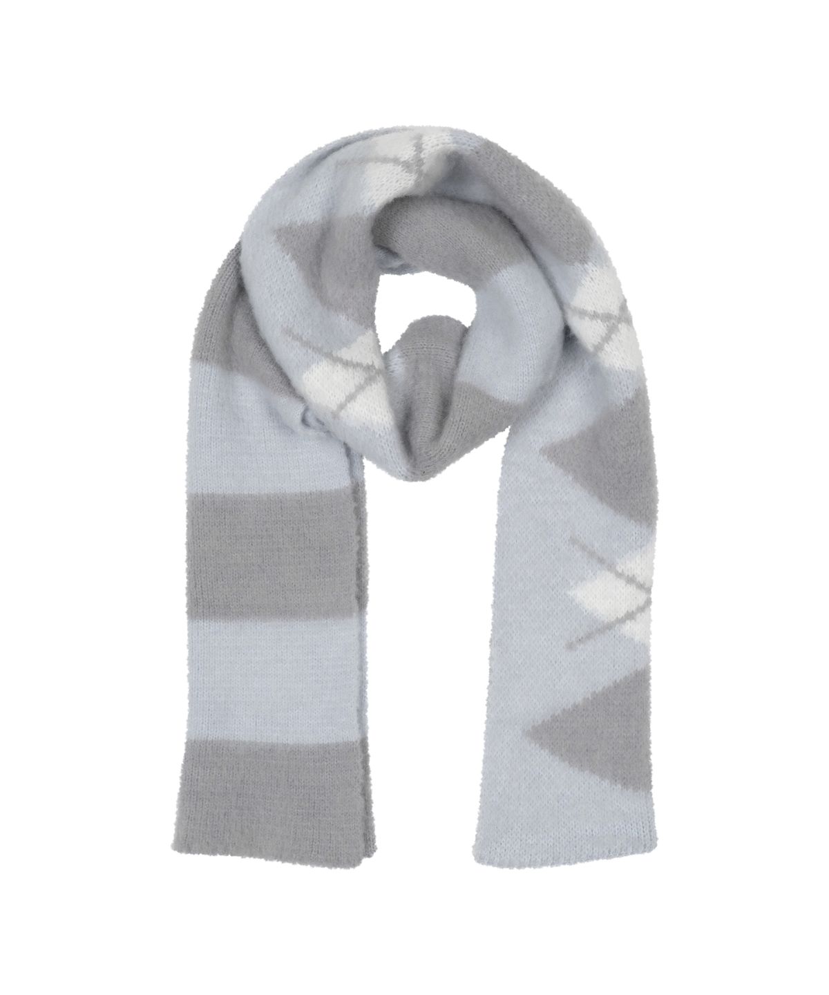 더콜디스트모먼트(THE COLDEST MOMENT) TCM stripe argyle muffler (grey)