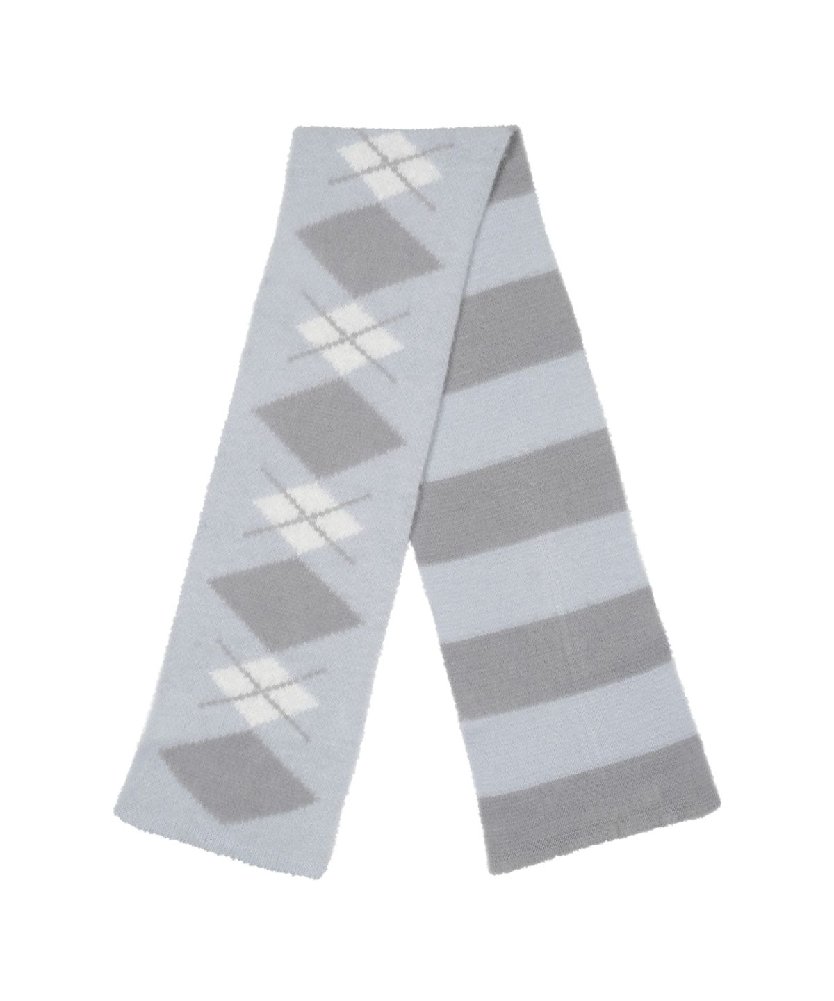 더콜디스트모먼트(THE COLDEST MOMENT) TCM stripe argyle muffler (grey)