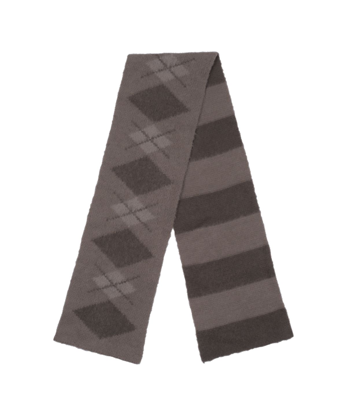더콜디스트모먼트(THE COLDEST MOMENT) TCM stripe argyle muffler (brown)