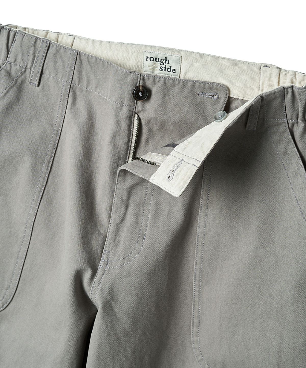 러프사이드(ROUGHSIDE) Elastic Fatigue Pants Light Grey