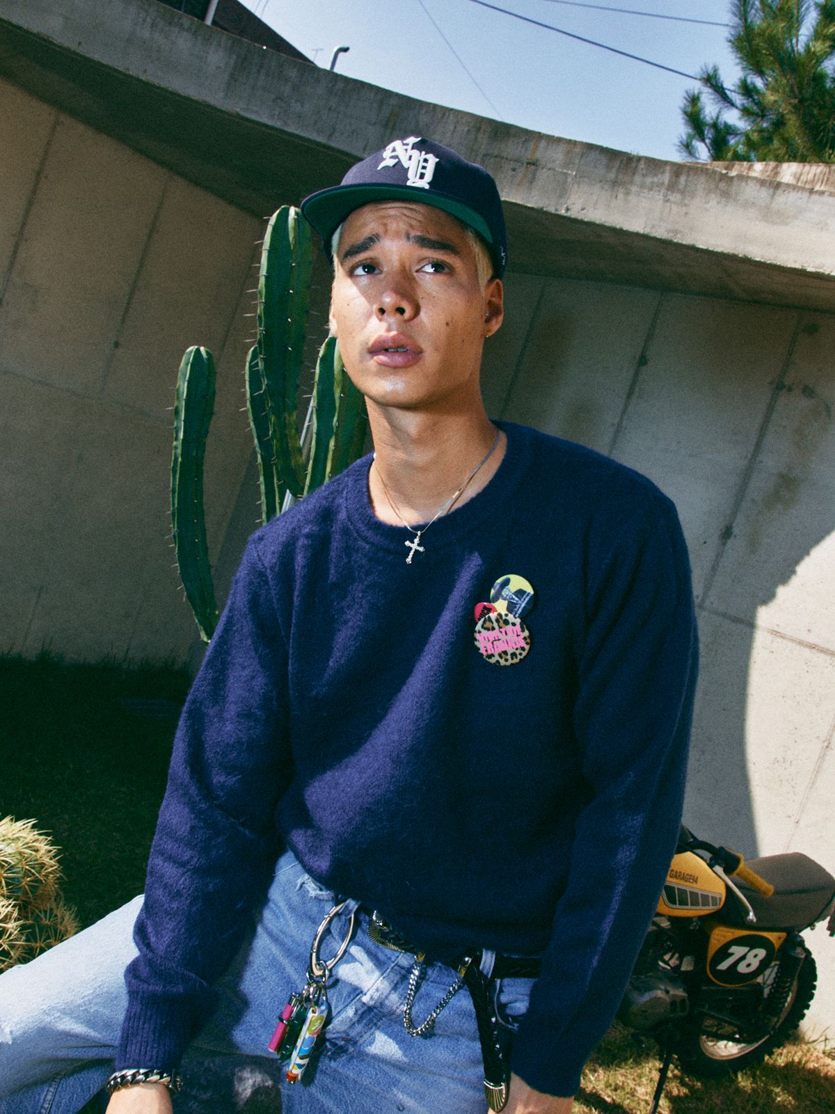 하이타이드 프랭키(HIGHTIDEFRANKIE) Frankie 3 Pins Round Knit Navy