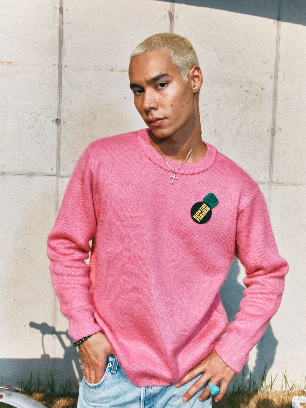하이타이드 프랭키(HIGHTIDEFRANKIE) Frankie 3 Pins Round Knit Pink