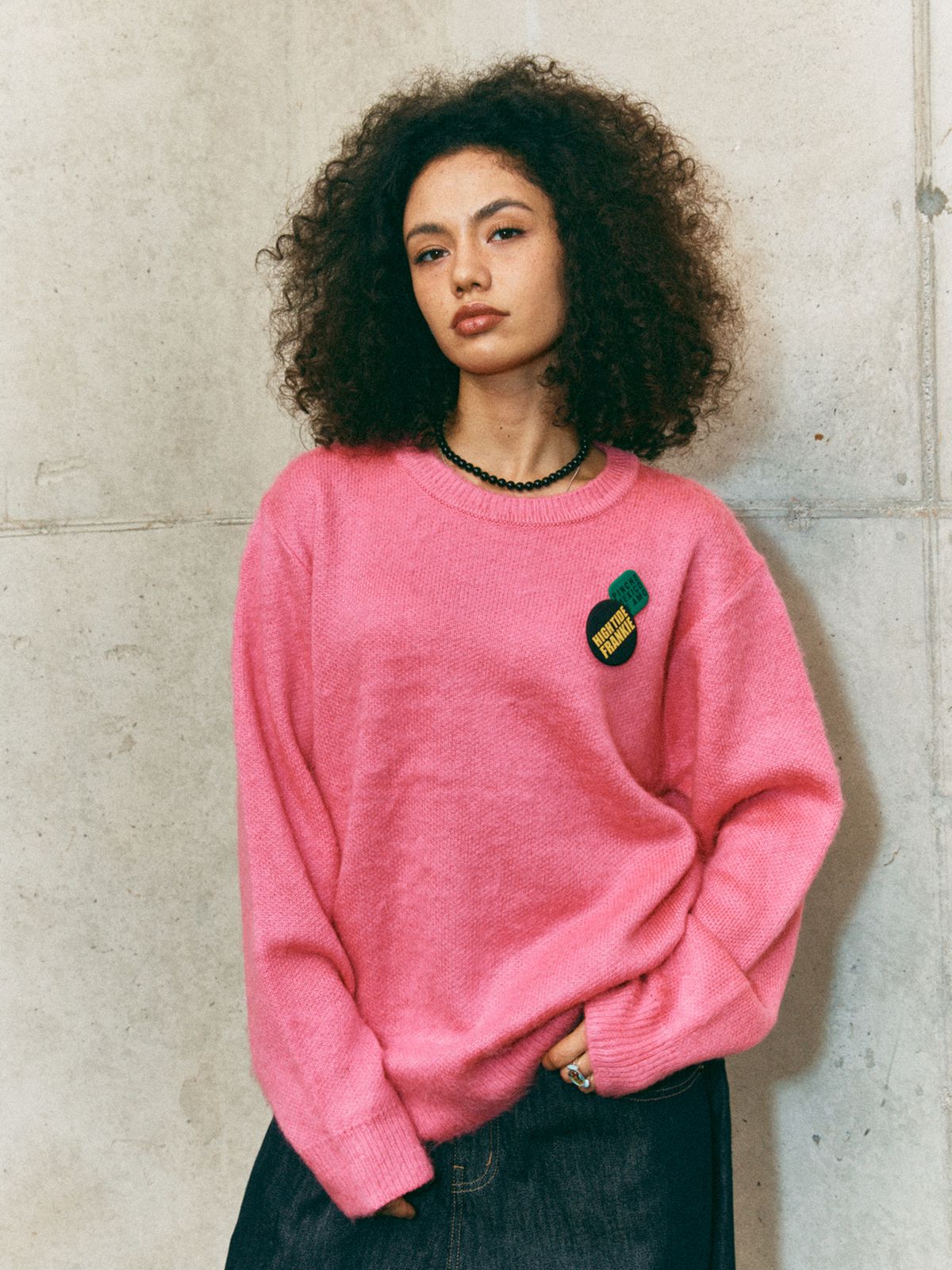 하이타이드 프랭키(HIGHTIDEFRANKIE) Frankie 3 Pins Round Knit Pink