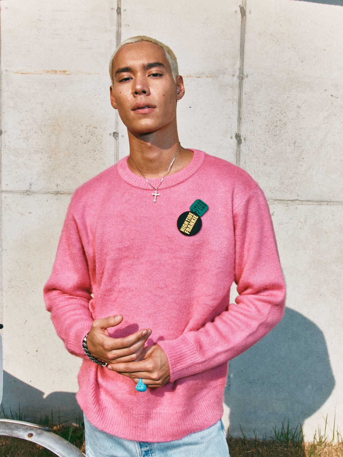 하이타이드 프랭키(HIGHTIDEFRANKIE) Frankie 3 Pins Round Knit Pink