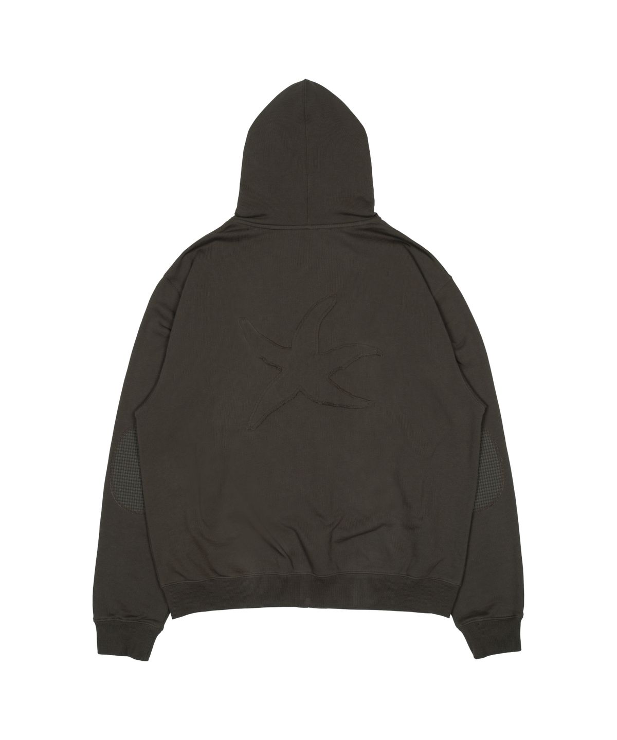 더콜디스트모먼트(THECOLDESTMOMENT) TCM check elbow patch hooded zip-up (khaki brown)