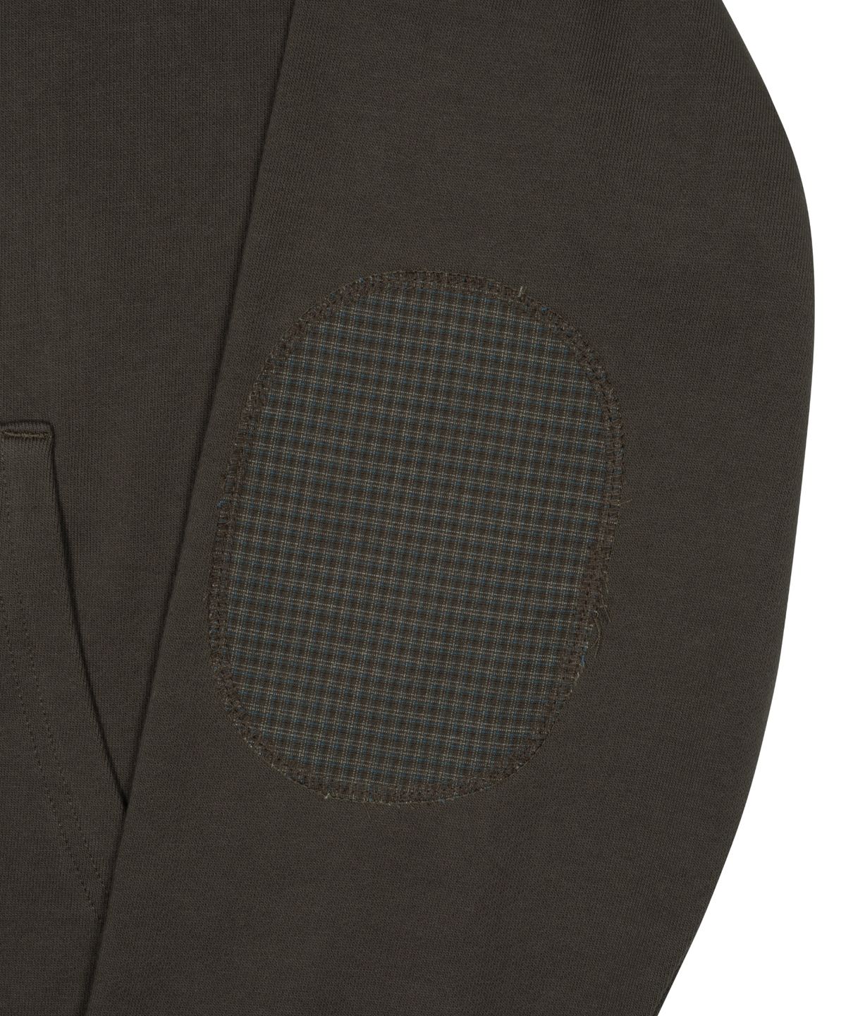 더콜디스트모먼트(THECOLDESTMOMENT) TCM check elbow patch hooded zip-up (khaki brown)