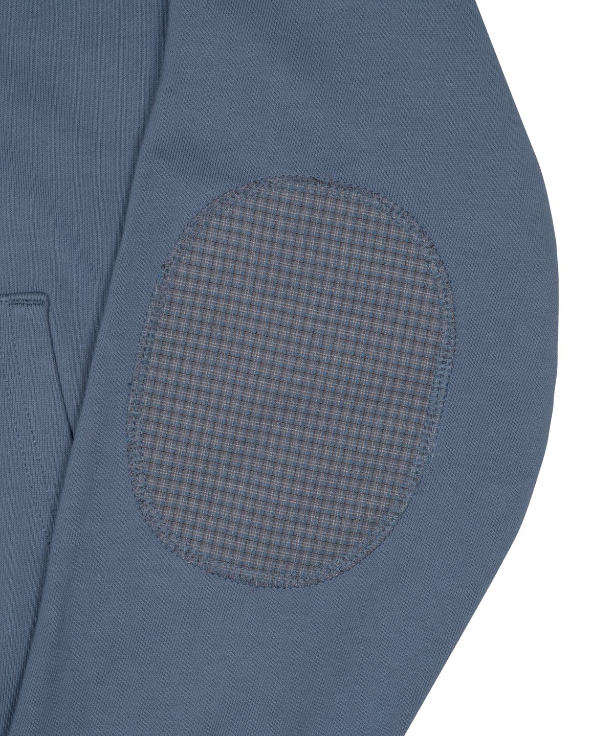 더콜디스트모먼트(THECOLDESTMOMENT) TCM check elbow patch hooded zip-up (blue)