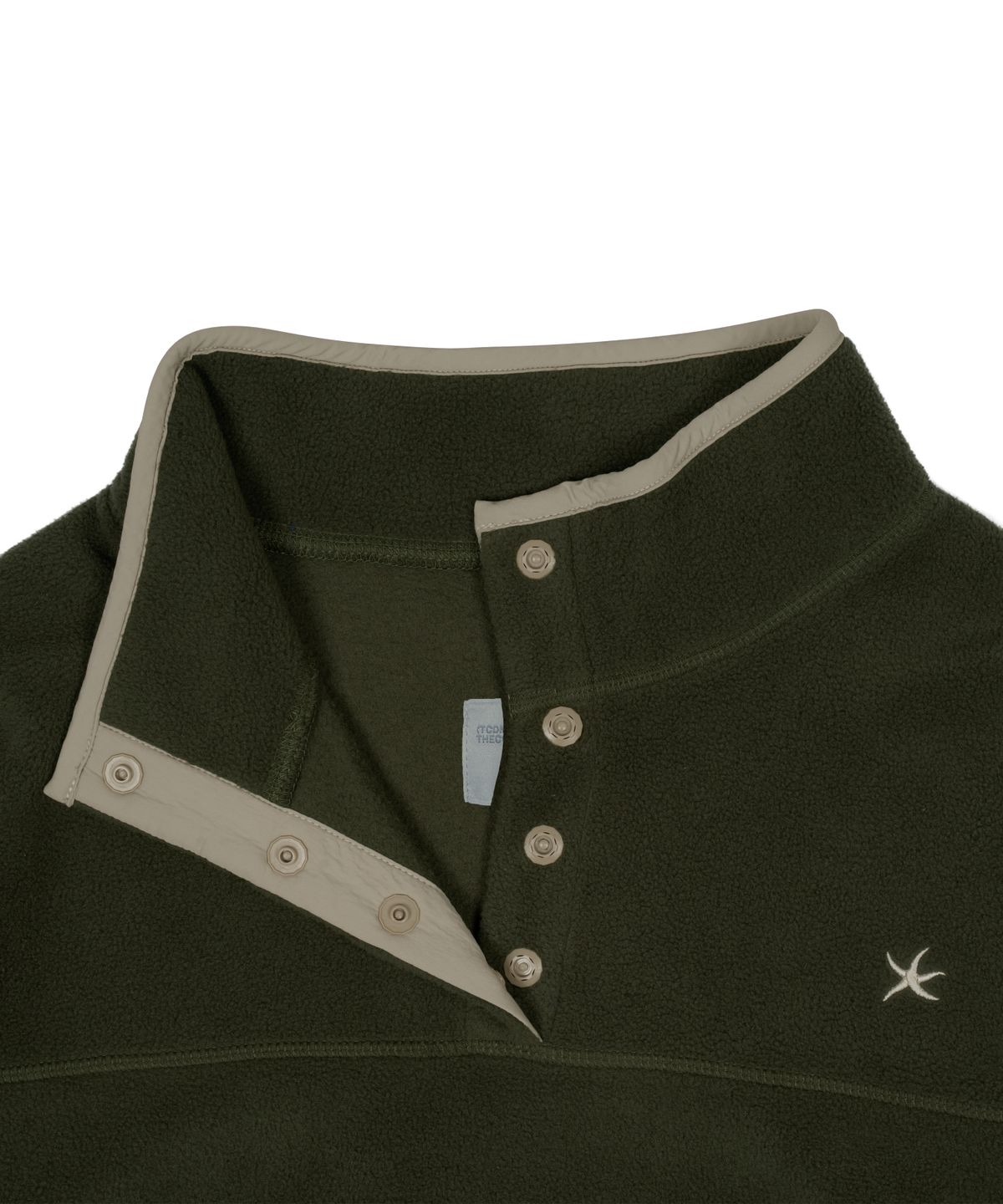 더콜디스트모먼트(THE COLDEST MOMENT) TCM half button fleece pullover (khaki)