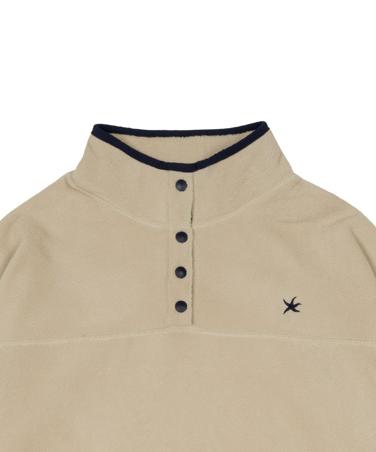 더콜디스트모먼트(THE COLDEST MOMENT) TCM half button fleece pullover (beige)