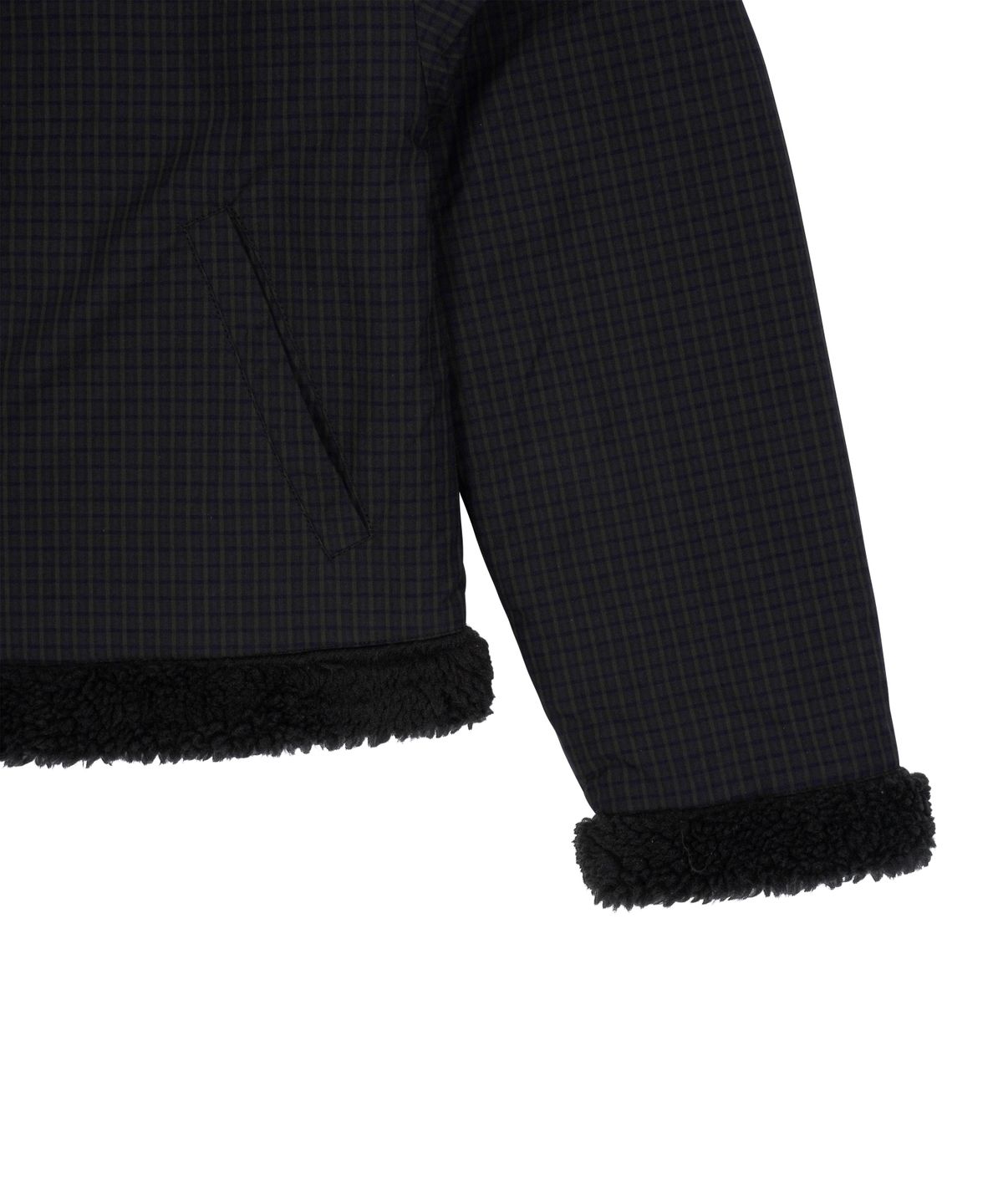 더콜디스트모먼트(THE COLDEST MOMENT) TCM reversible check fur jacket (black)