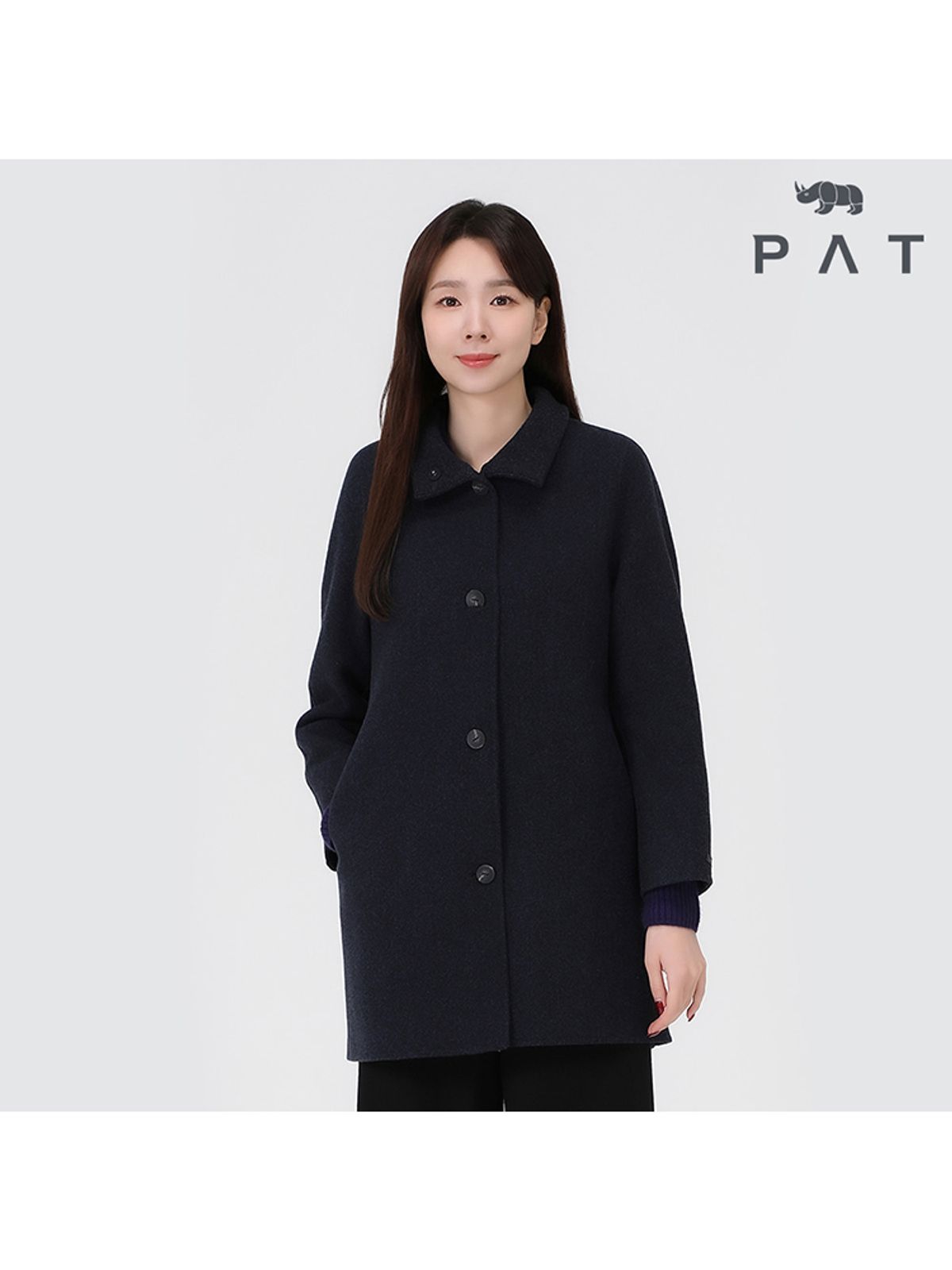 피에이티(PAT) 니트카라 핸드메이드 코트_MI81104