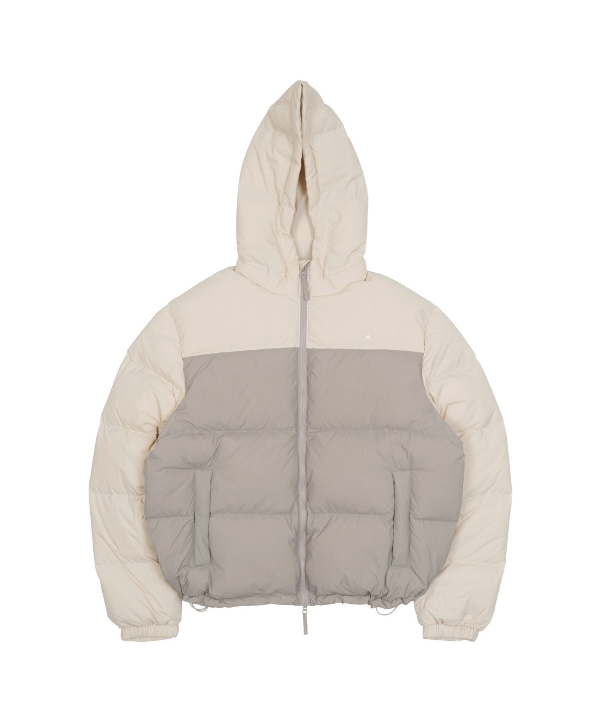더콜디스트모먼트(THE COLDEST MOMENT) TCM color block puffer jacket (grey)