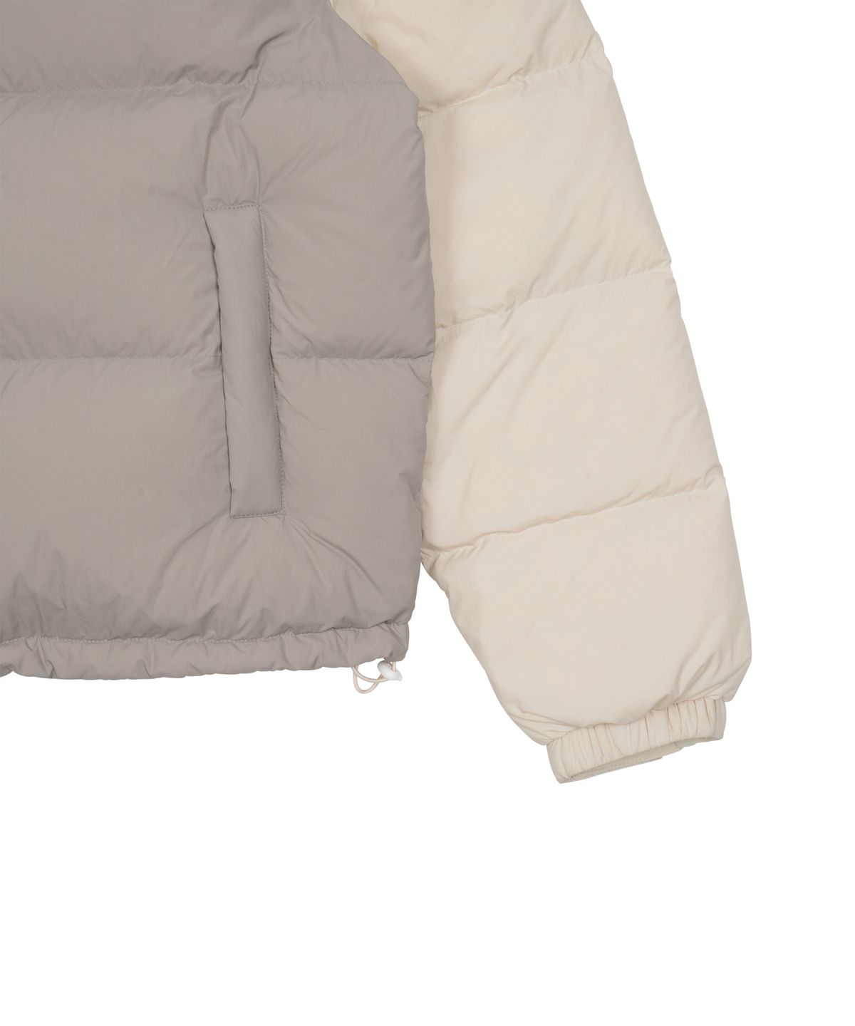 더콜디스트모먼트(THE COLDEST MOMENT) TCM color block puffer jacket (grey)