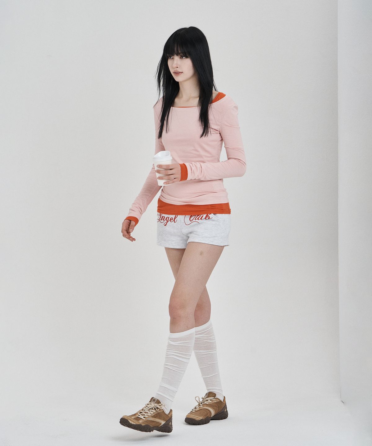 일리오(ILLIO) Red Orange My one scoop neck longsleeve