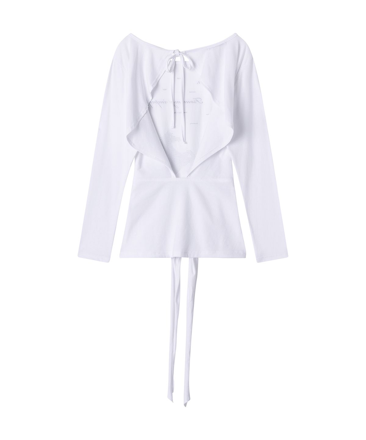 일리오(ILLIO) White Backless waist knot longsleeve