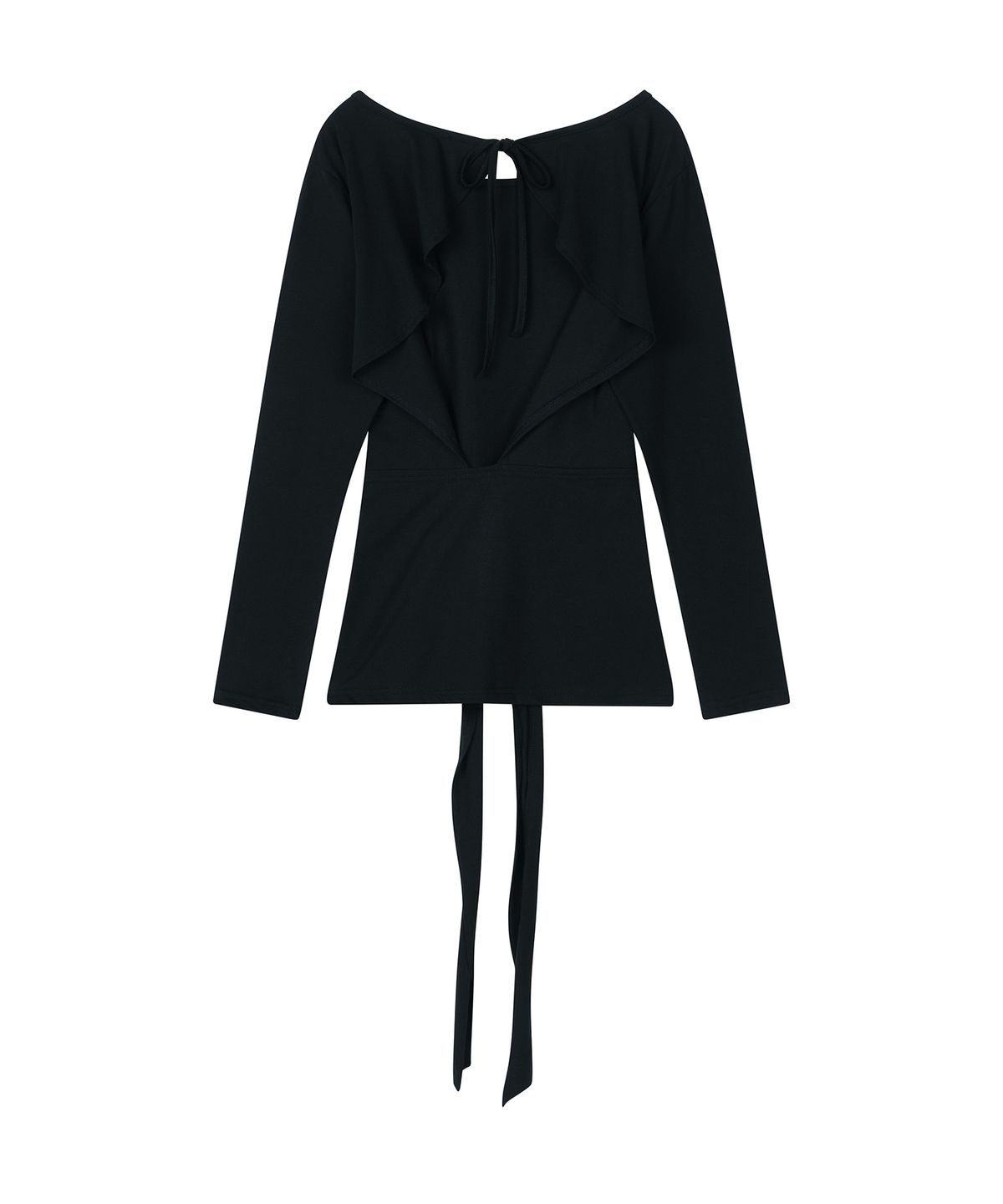 일리오(ILLIO) Black Backless waist knot longsleeve