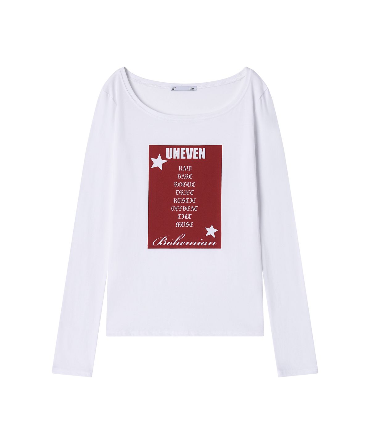 일리오(ILLIO) Red Uneven graphic longsleeve