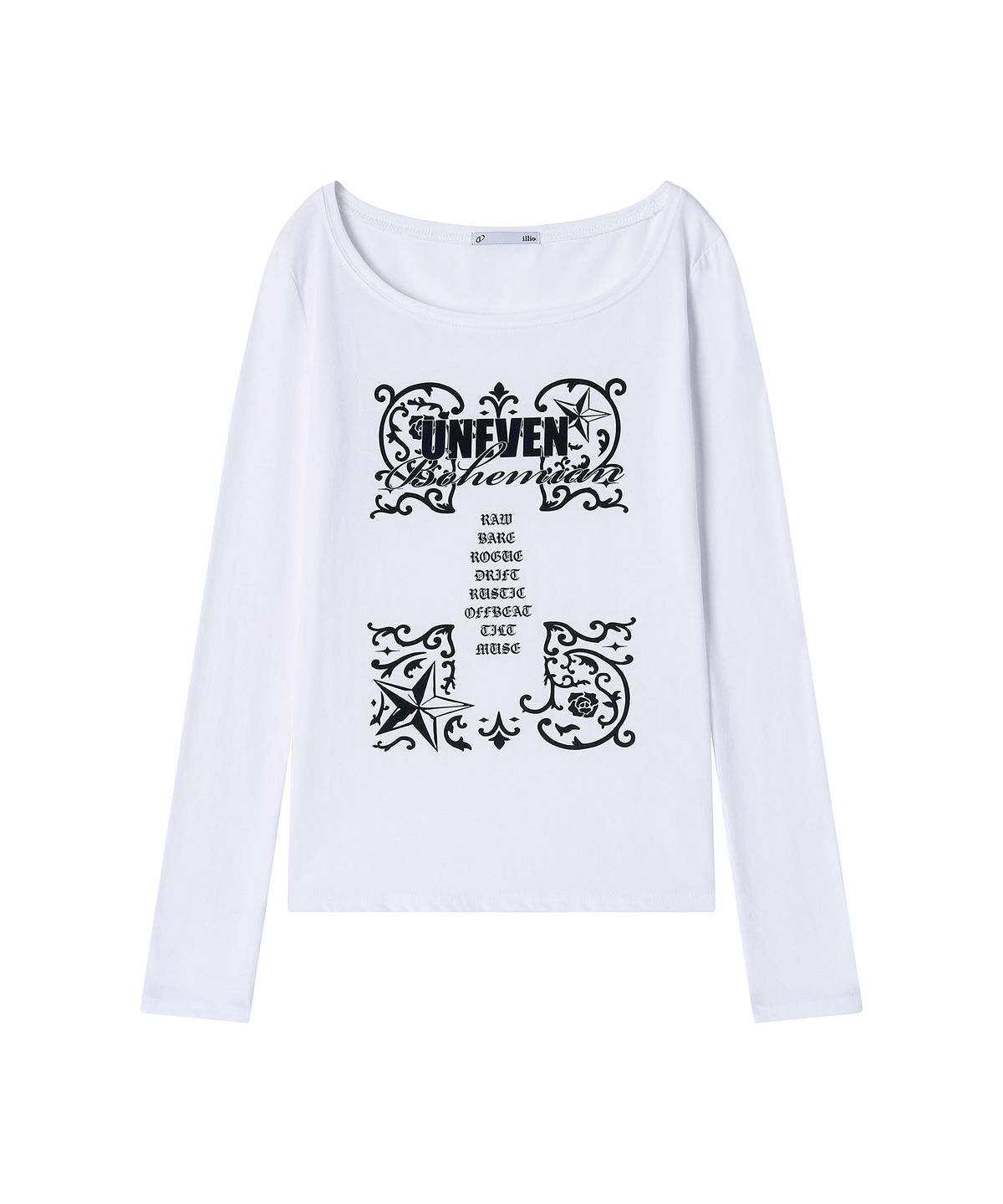 일리오(ILLIO) White Bohemian graphic longsleeve