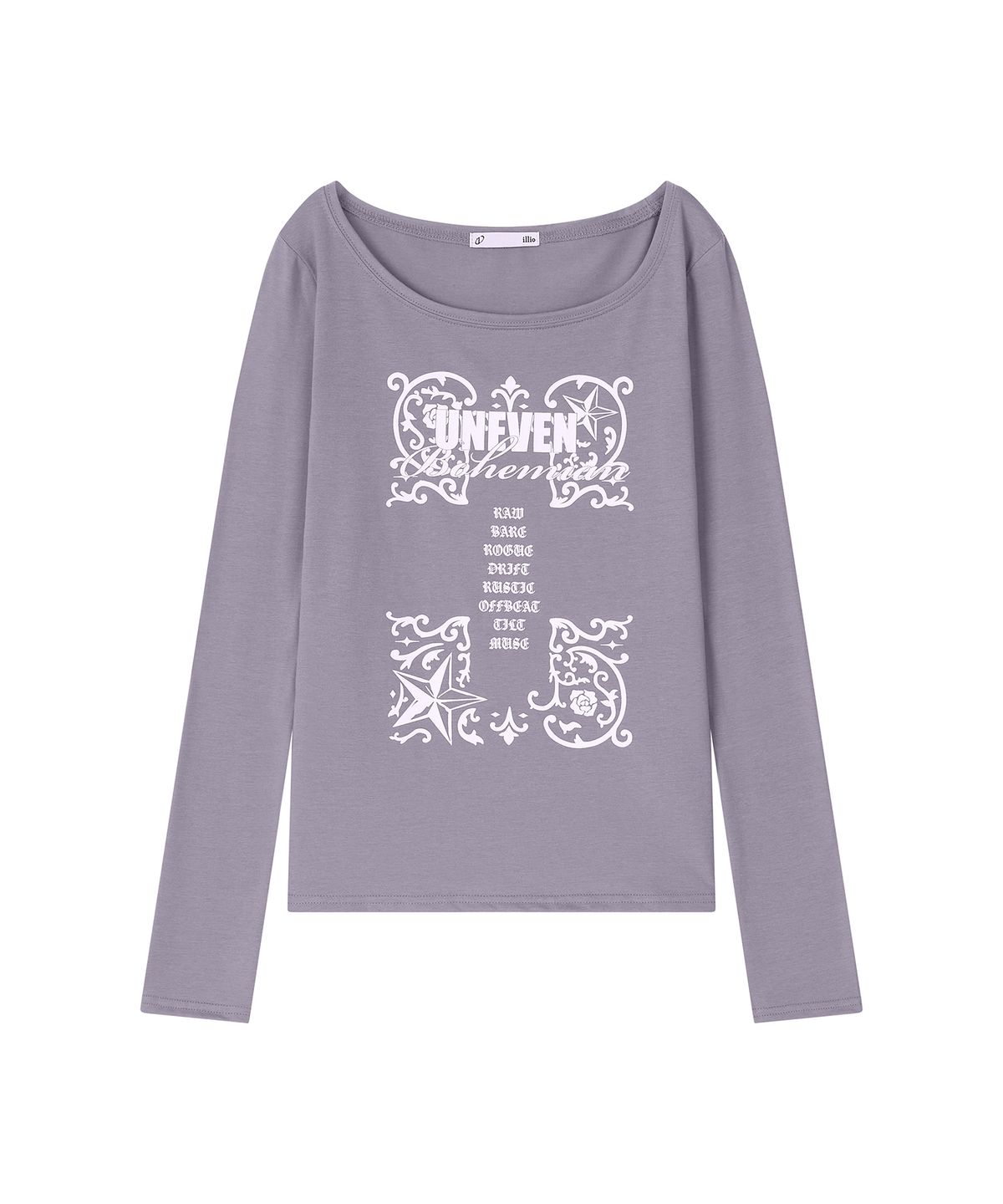 일리오(ILLIO) Mud gray Bohemian graphic longsleeve
