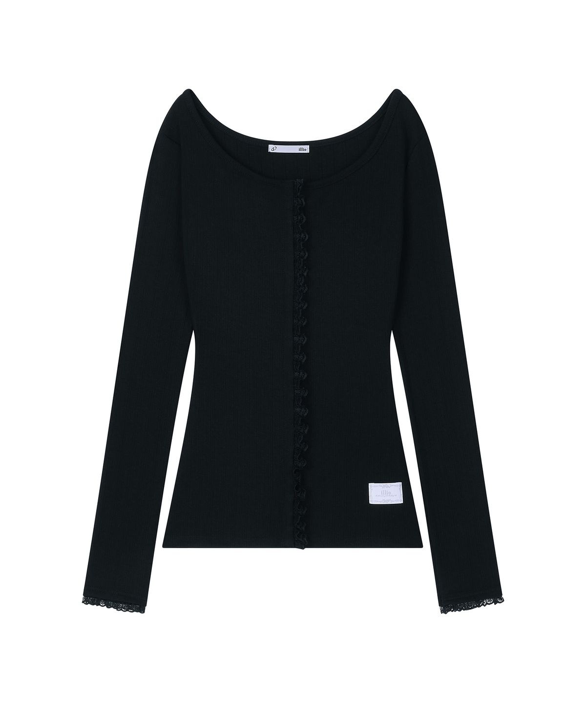 일리오(ILLIO) Black My one lace trim cardigan