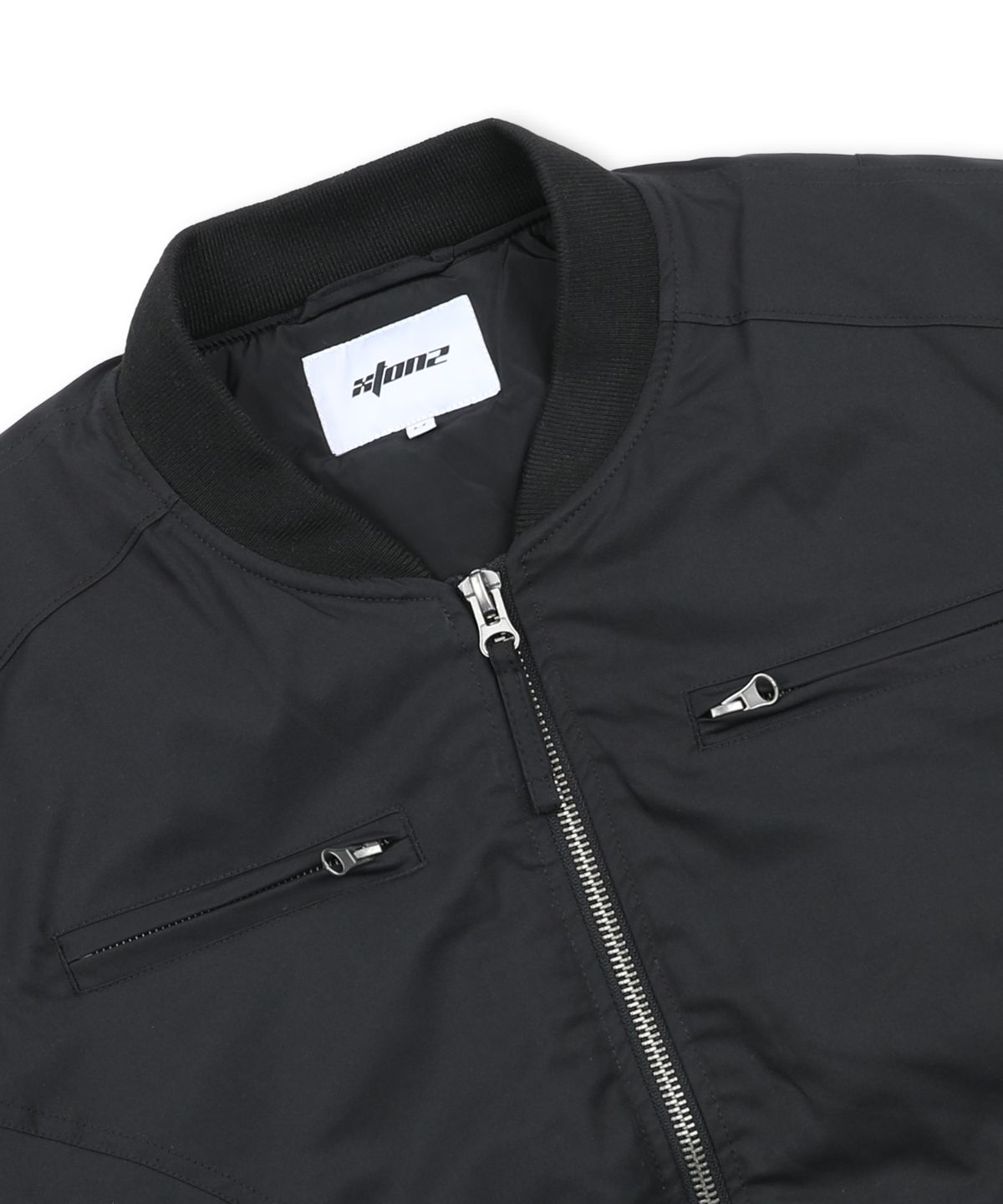 엑스톤즈(XTONZ) XJ107 인시전 셔링 MA-1 자켓 (BLACK)