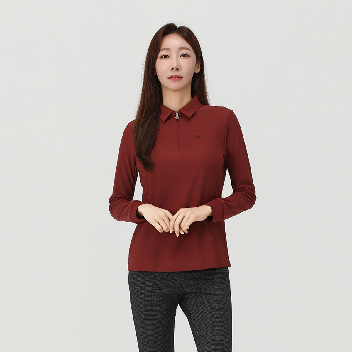 피에이티(PAT) 트리코트골지 반집업 카라 티셔츠_1J65132