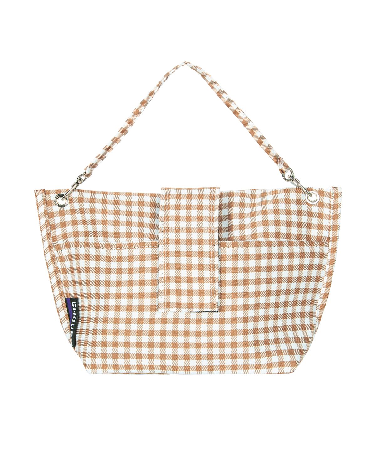 파이브아워스(5HOURS) Gingham Check CART POUCH _ BEIGE