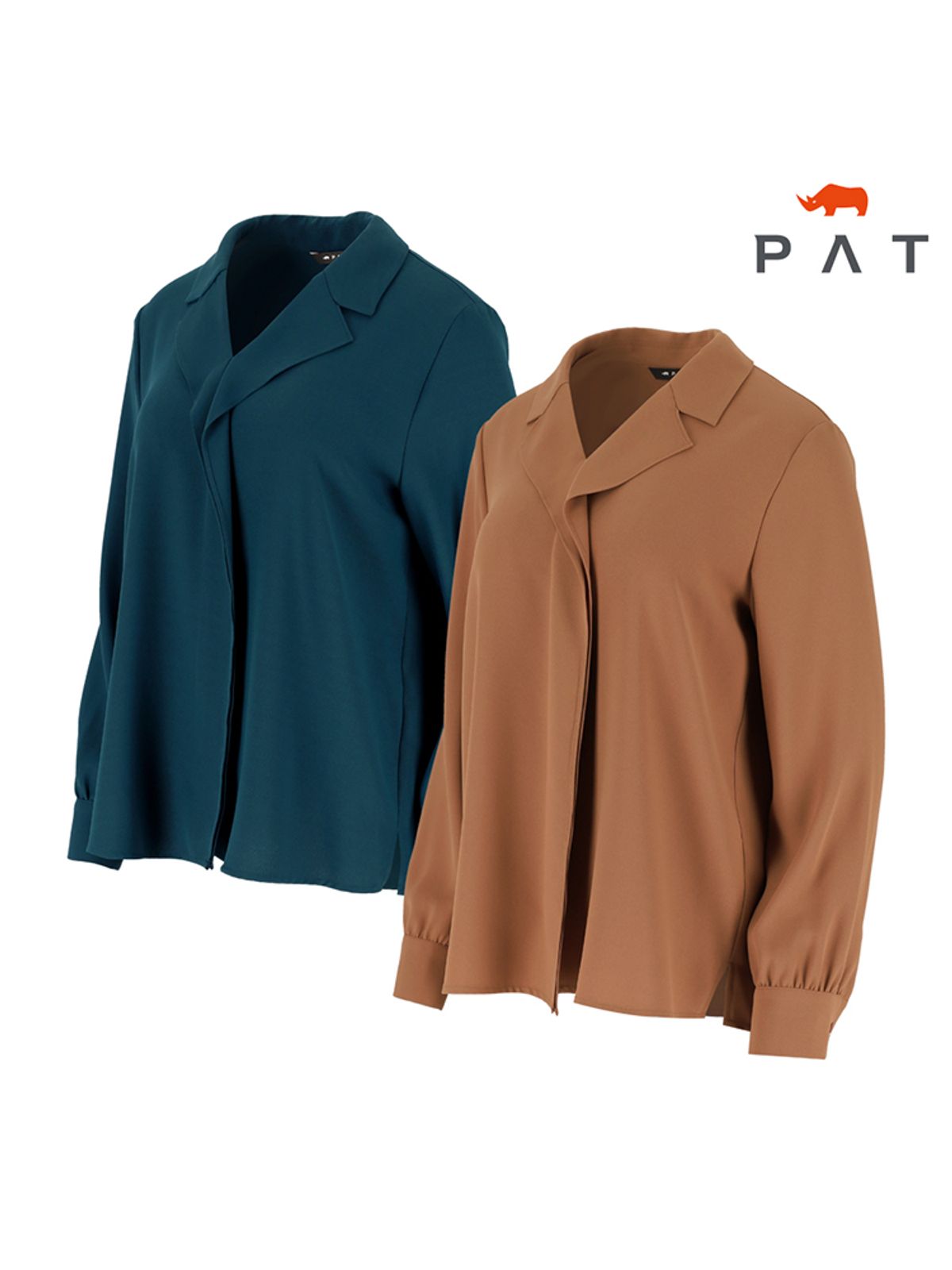 피에이티(PAT) 오픈카라 브이넥 블라우스_1J62513