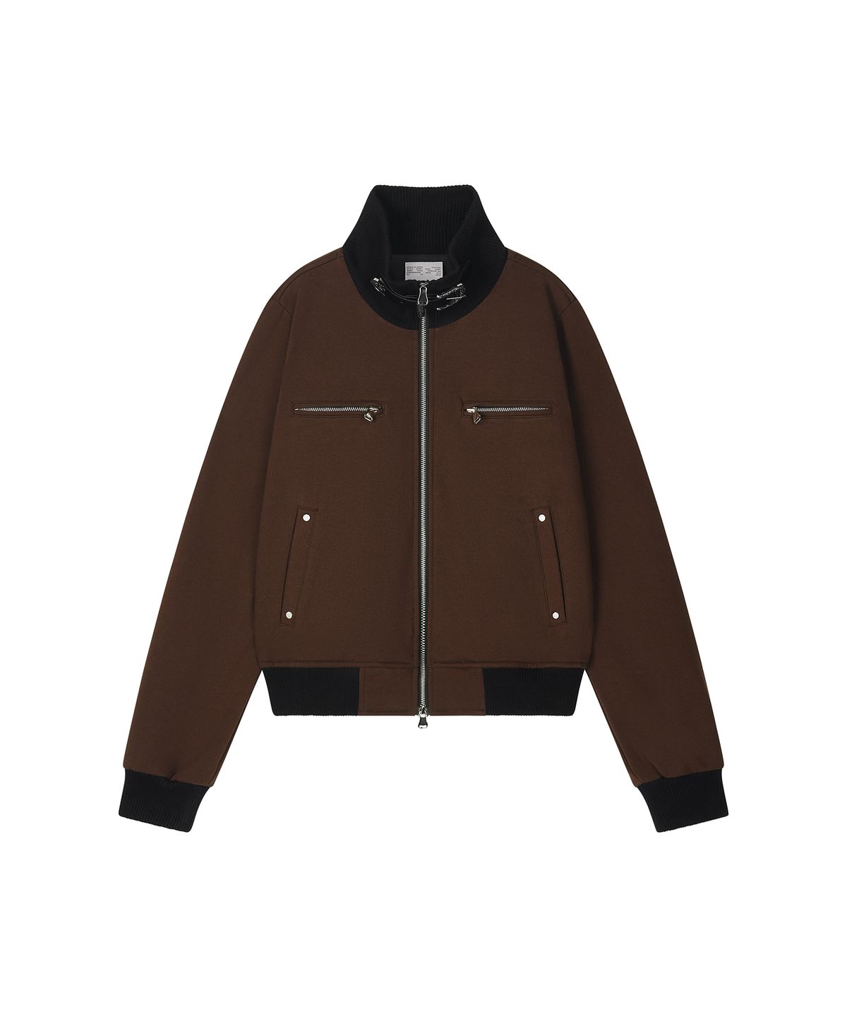 일리오(ILLIO) Brown Highneck jersey blouson