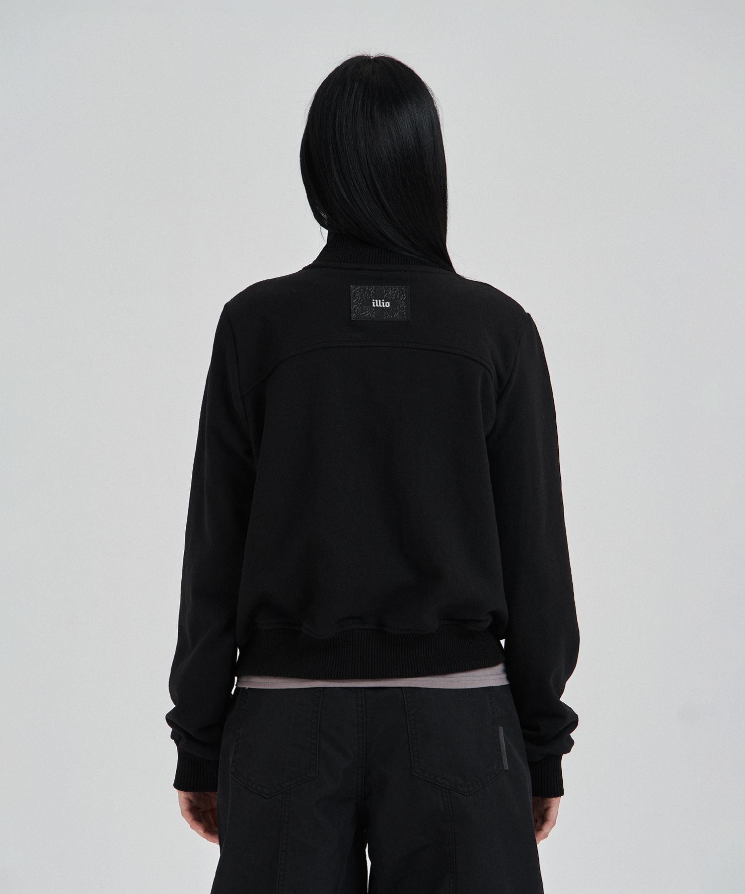 MUSINSA | ILLIO Black Highneck jersey blouson