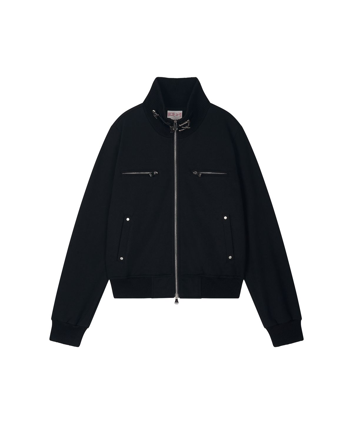 일리오(ILLIO) Black Highneck jersey blouson