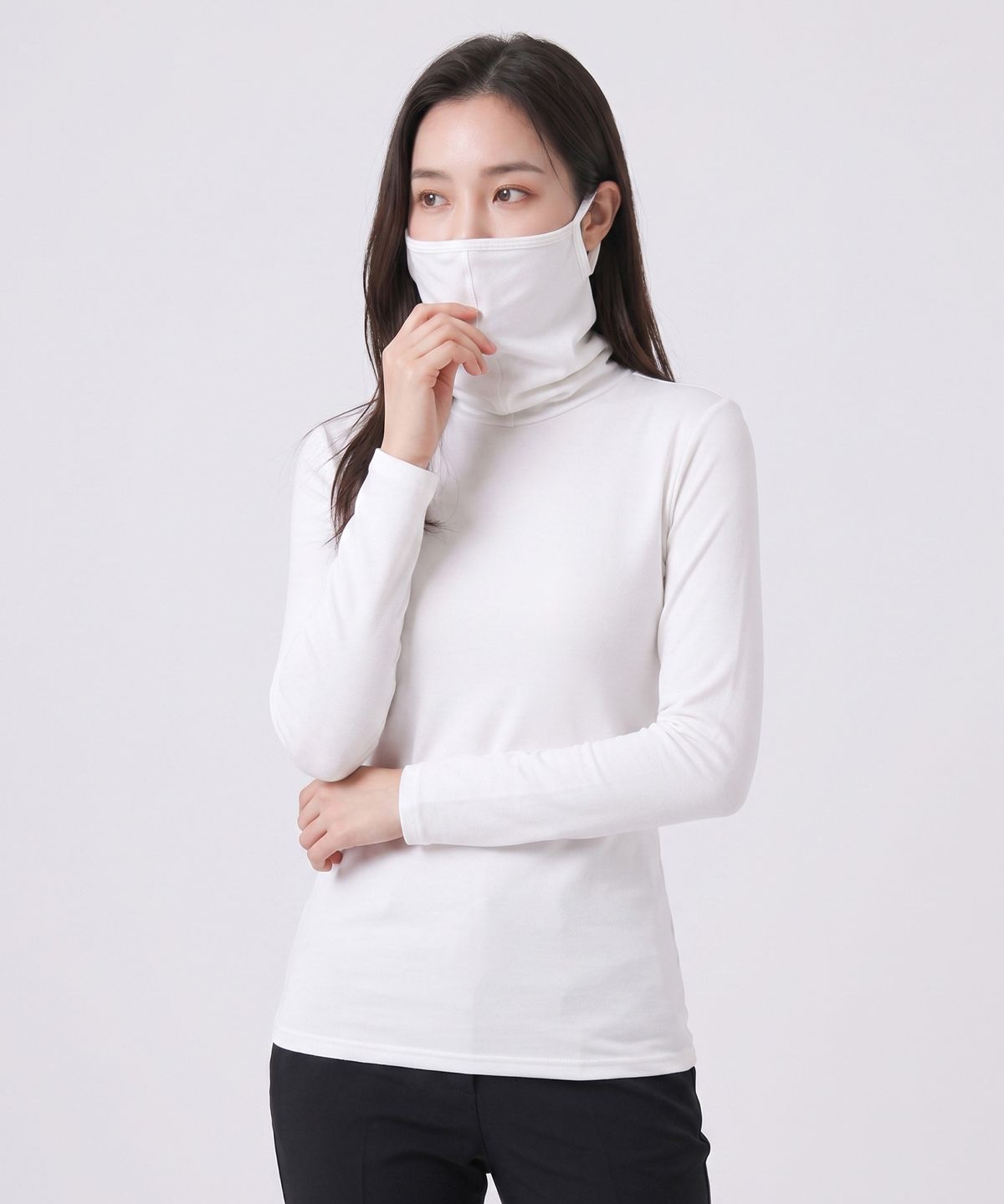 이지바이(EZBUY) 웜커버 여성 약기모 마스크넥 티셔츠 5 Colors