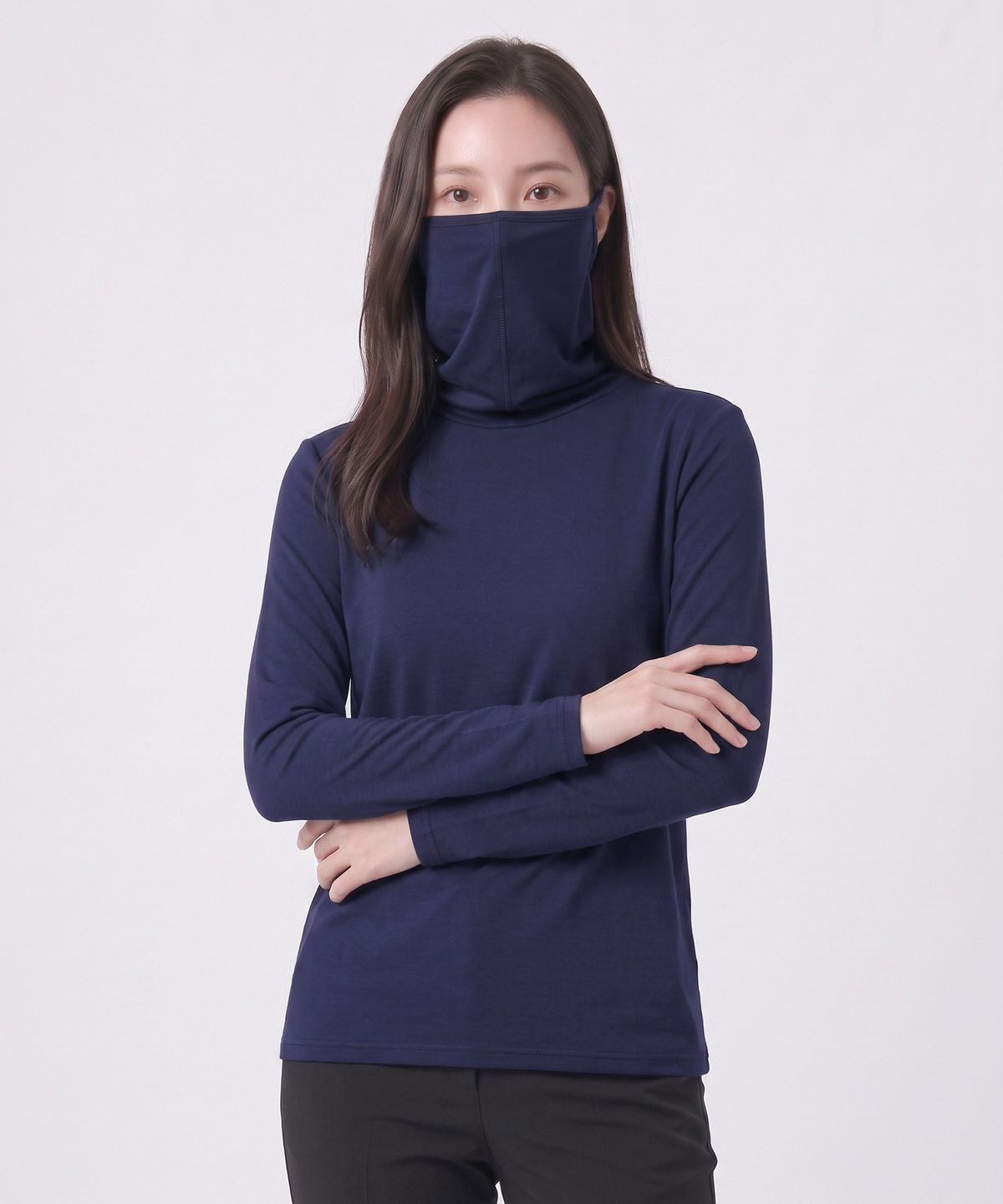 이지바이(EZBUY) 웜커버 여성 약기모 마스크넥 티셔츠 5 Colors