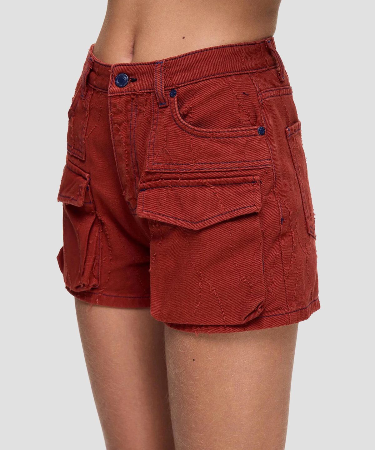레 벤자민(LES BENJAMINS) (W) 데님 쇼츠 003 번트 크림슨 DENIM SHORT 003 BURNT CRIMSON