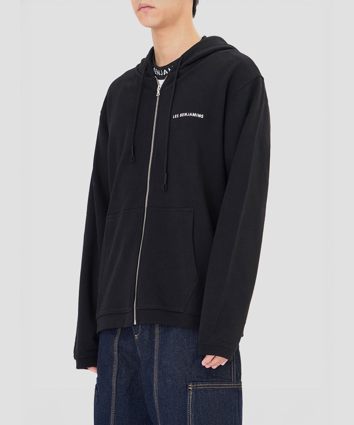 레 벤자민(LES BENJAMINS) (U) 지퍼 후디 307 블랙 ZIP HOODIE 307 BLACK